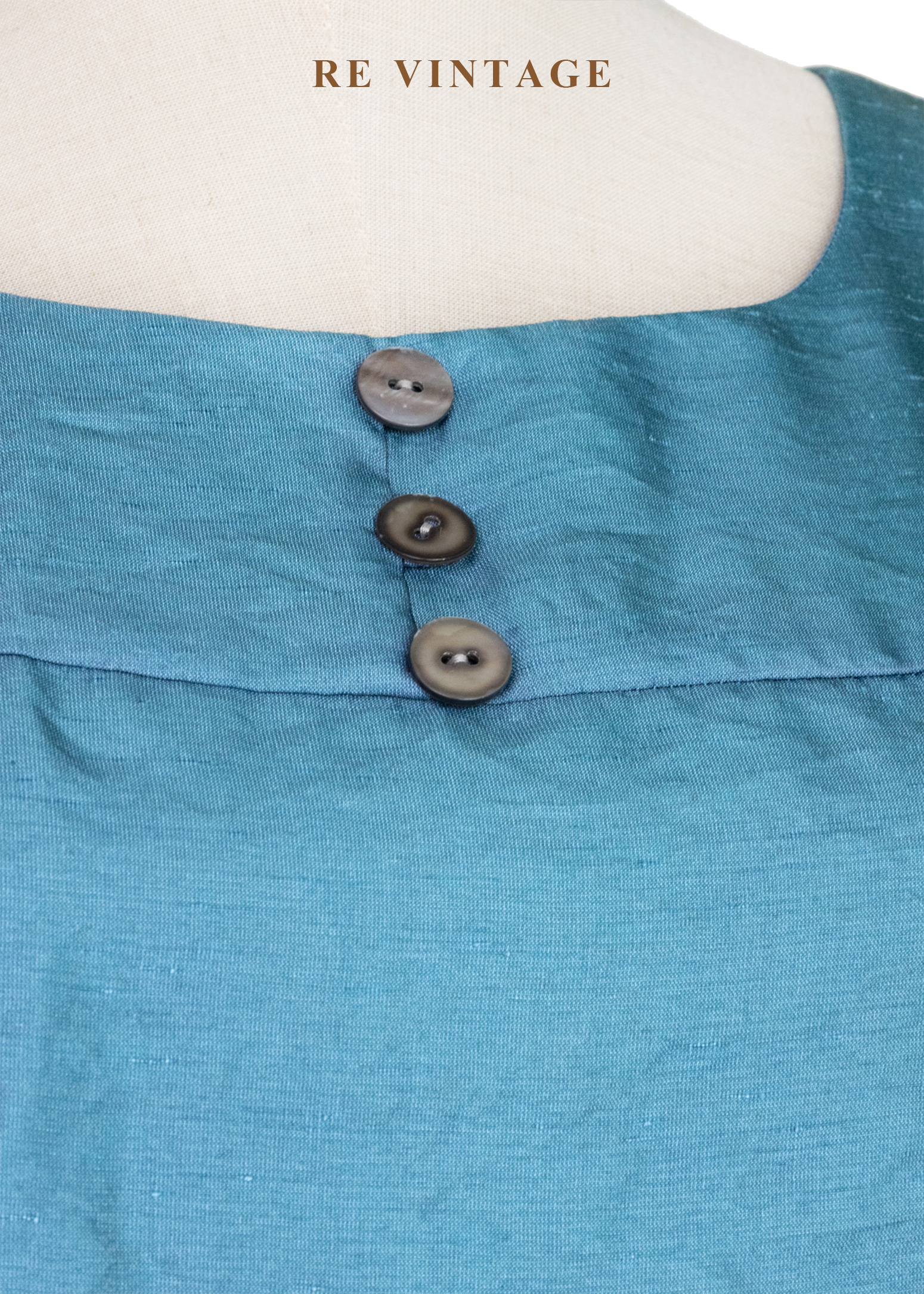 翡冷翠的湖光方領小色花拼接洋裝7