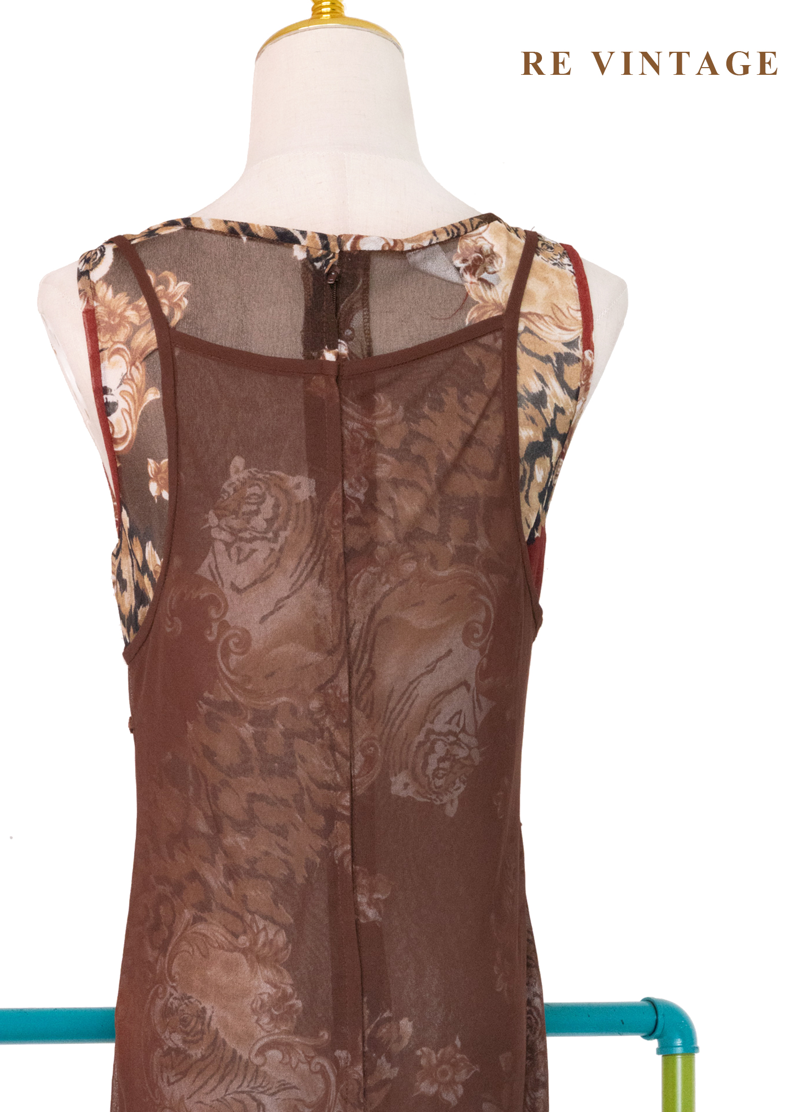 虎虎生風巧克力色長洋裝11