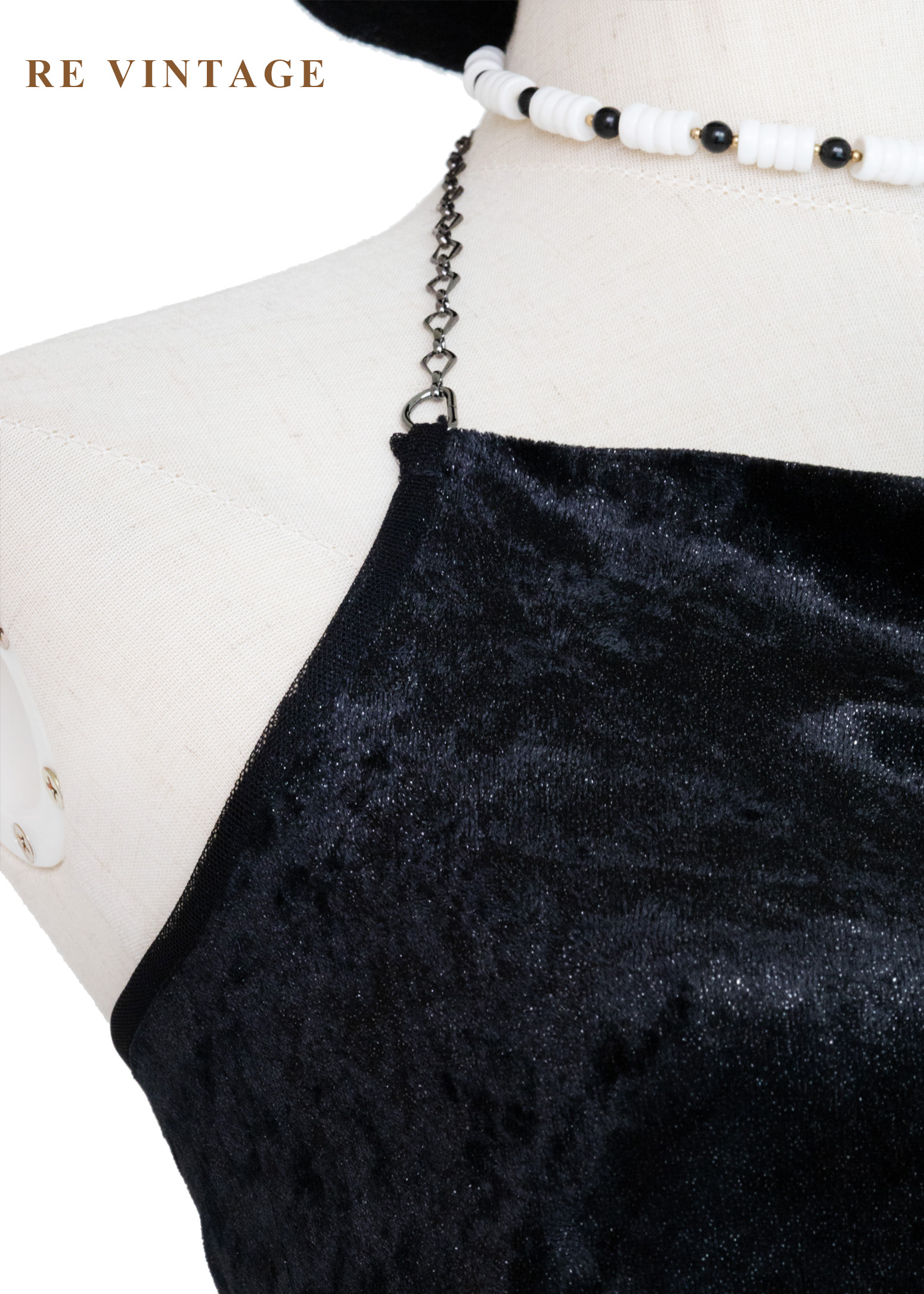 質感單品 - 繞頸絨布露背背心5