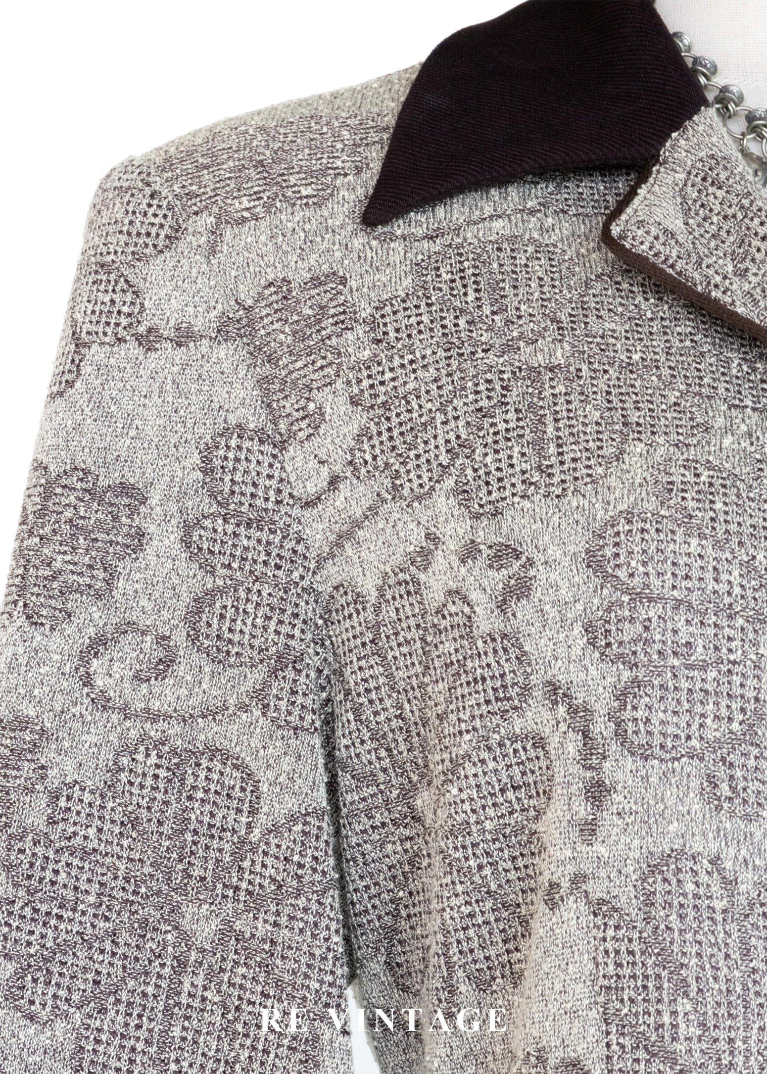 質感單品 - 溫潤培茶壓印花紋西裝式長洋裝8