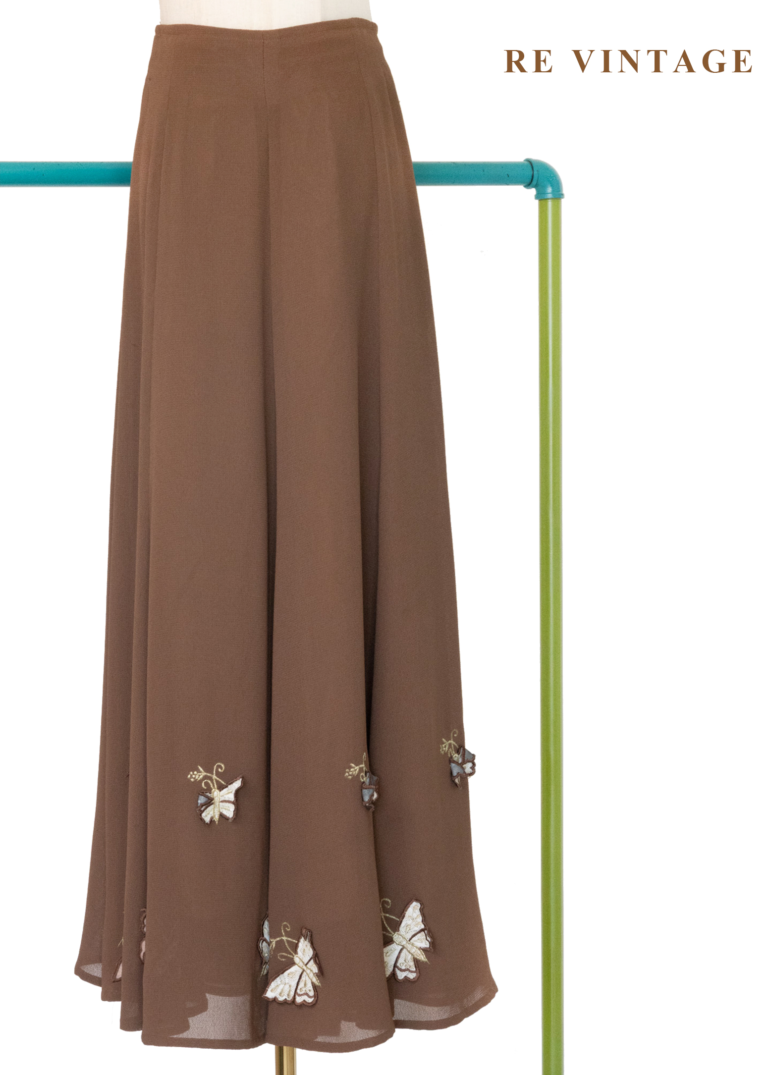 蝴蝶輕棲咖啡色長裙（24-27"）