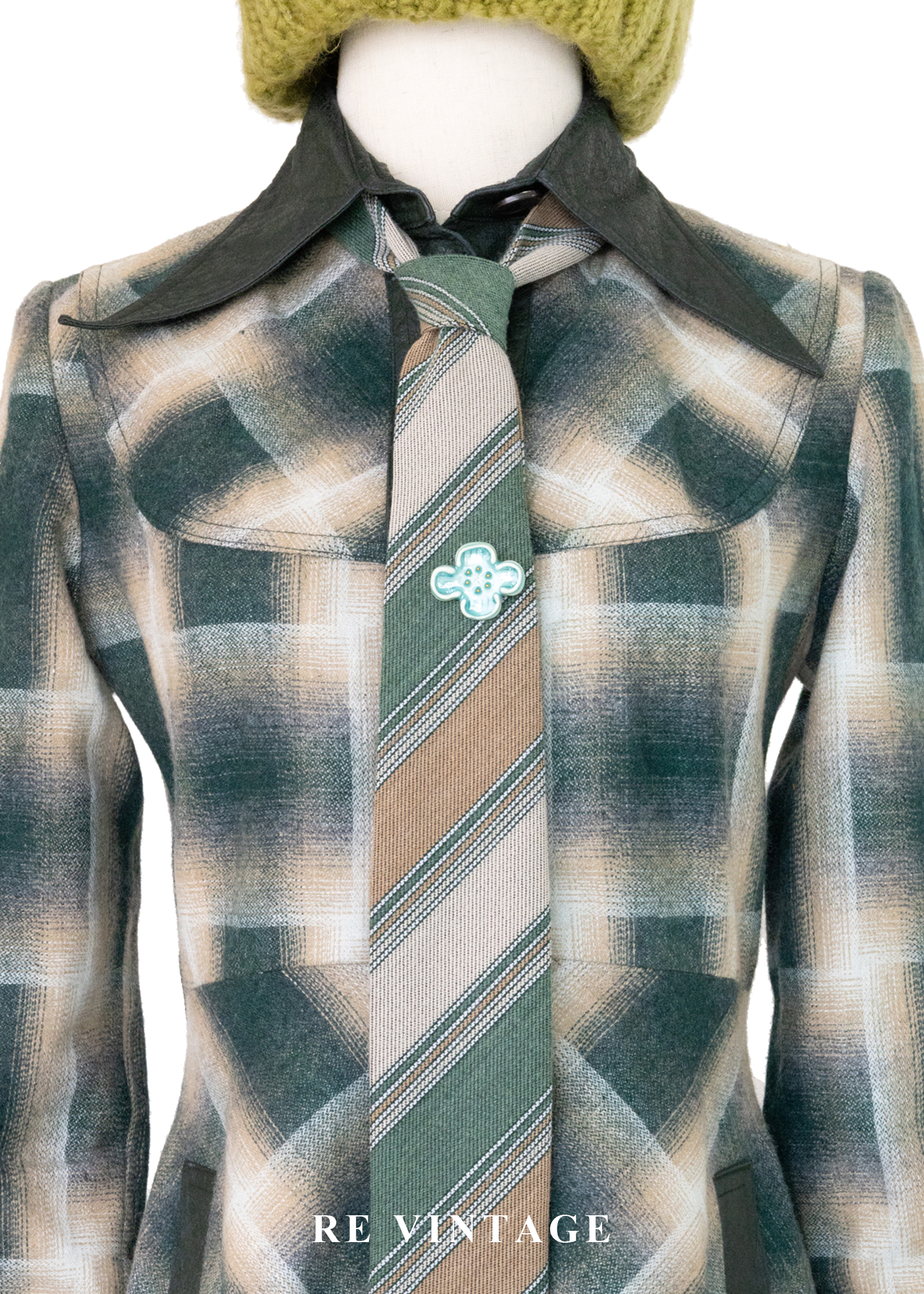 Echo in the Pines 霧裡森林格紋長洋裝3