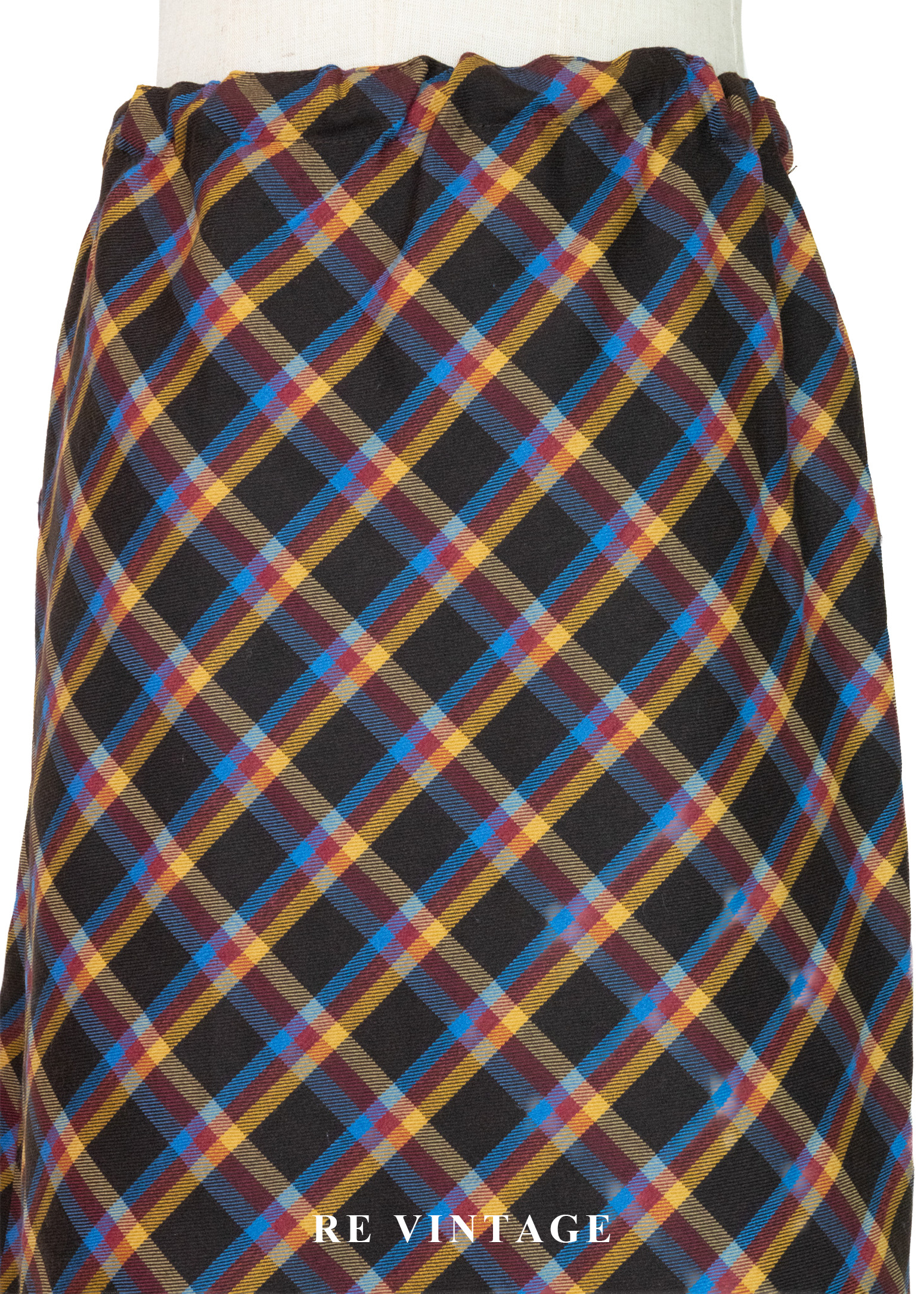 蘇格蘭的落日餘暉暖調格紋抽繩裙(24-30")10