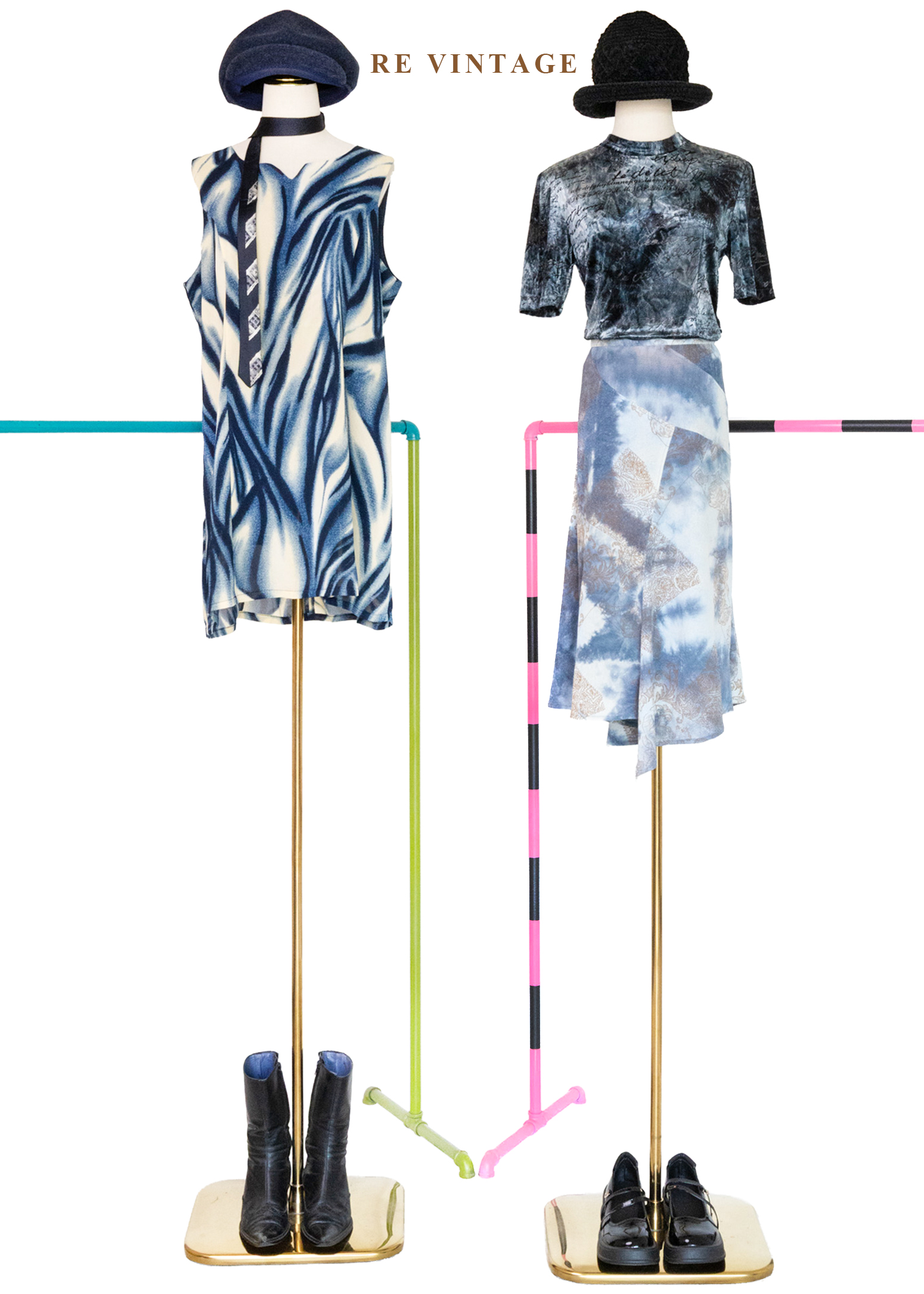 冷光藍灰調舊信紙絨布上衣2