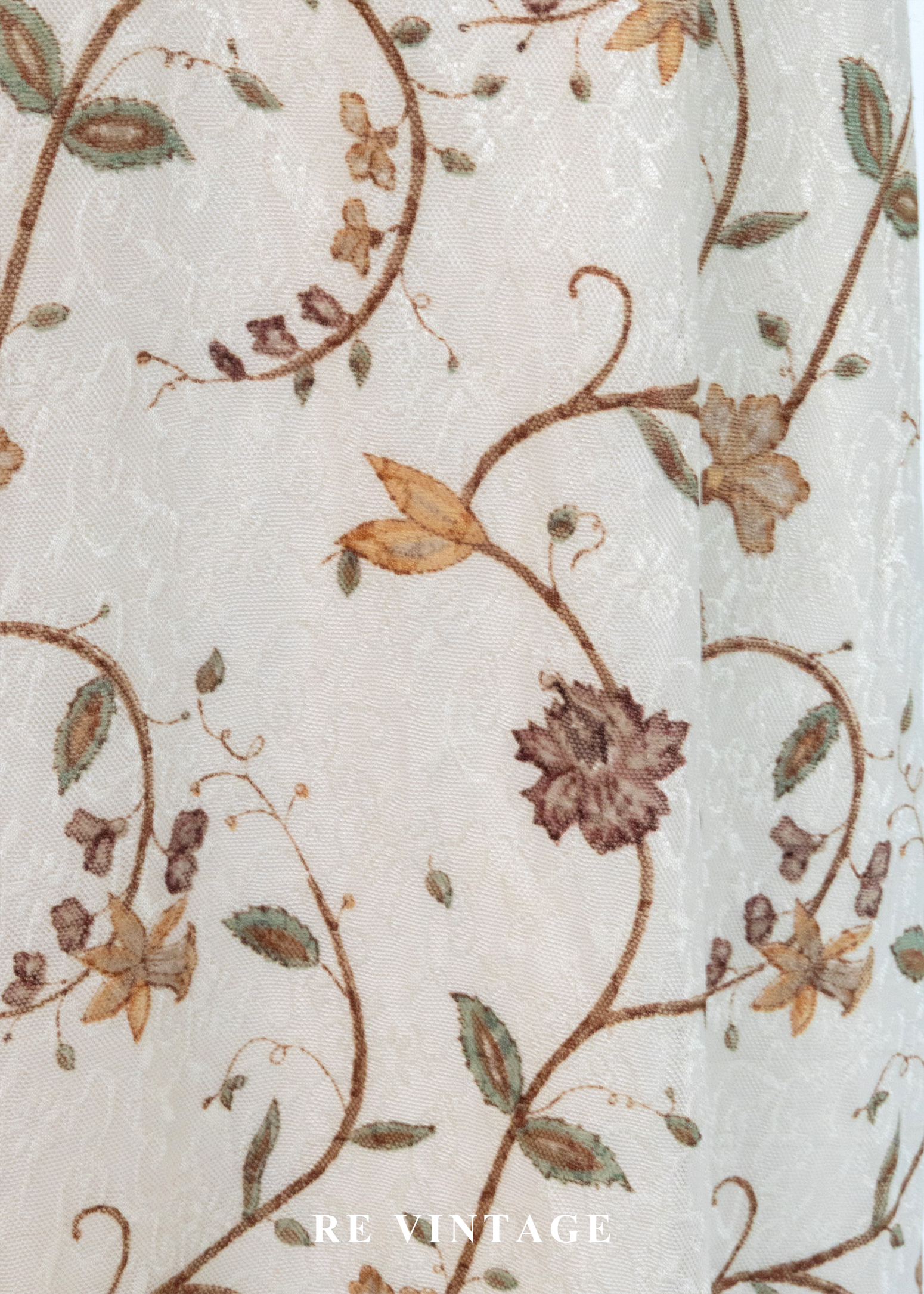 植物標本花朵米白色長裙(27-30")9