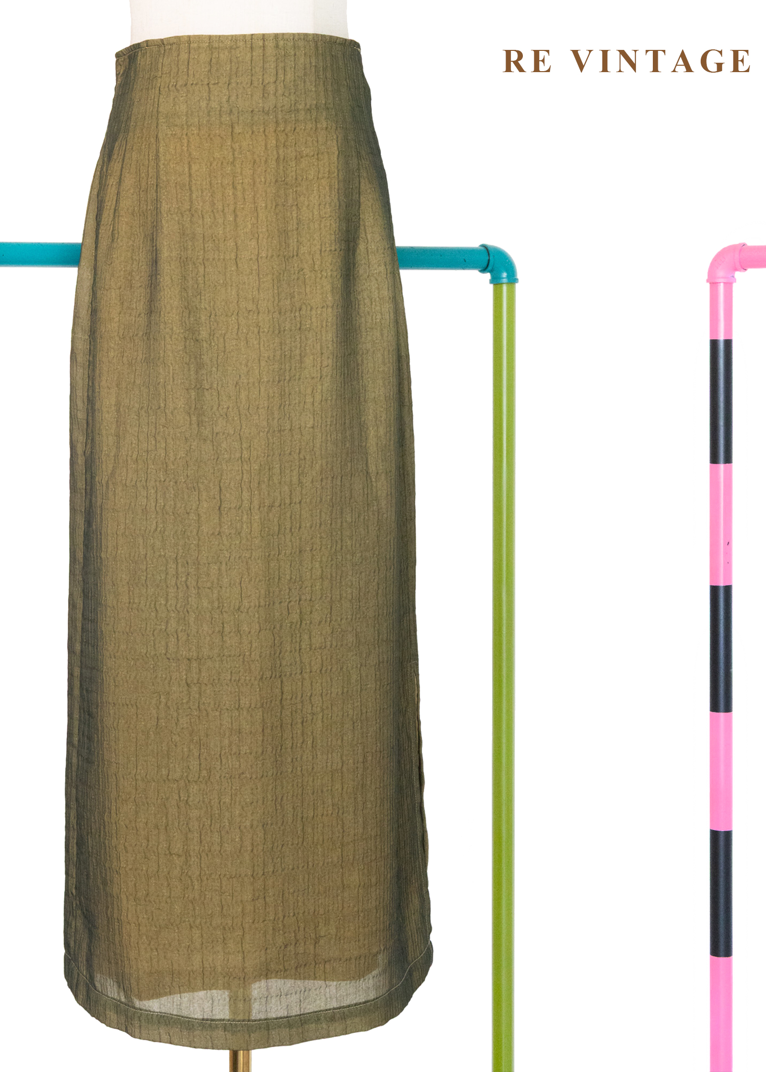 輕黑紗覆著黃光長裙（28"）