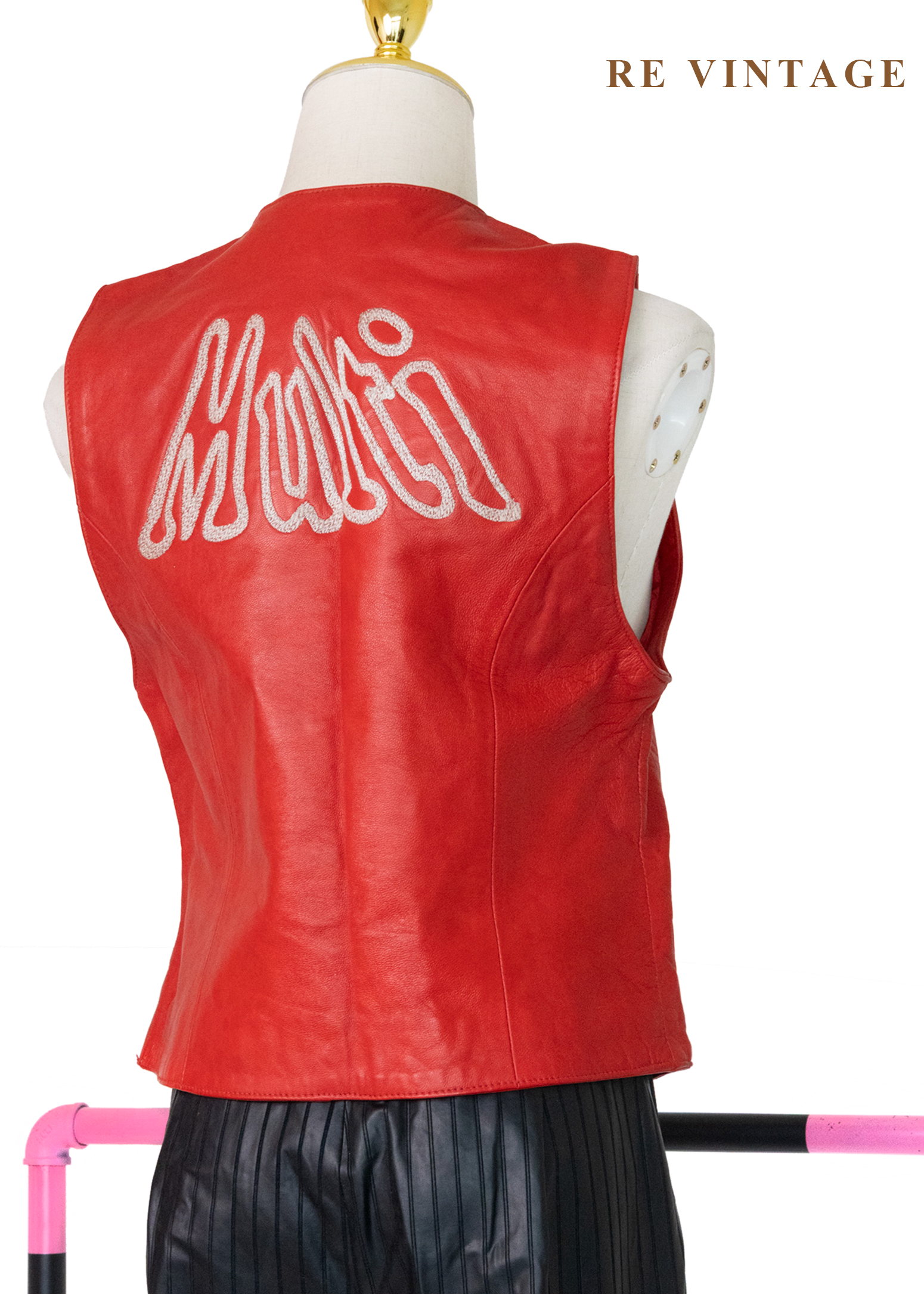 Multi Flame 火焰紅皮革背心8