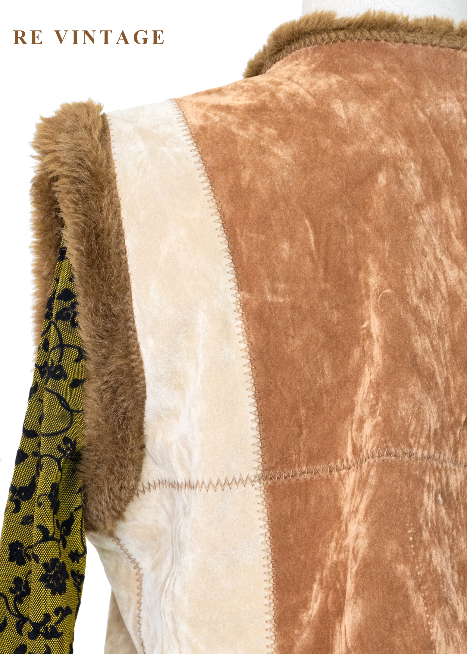 Caramel Field 焦糖色毛絨交錯背心12