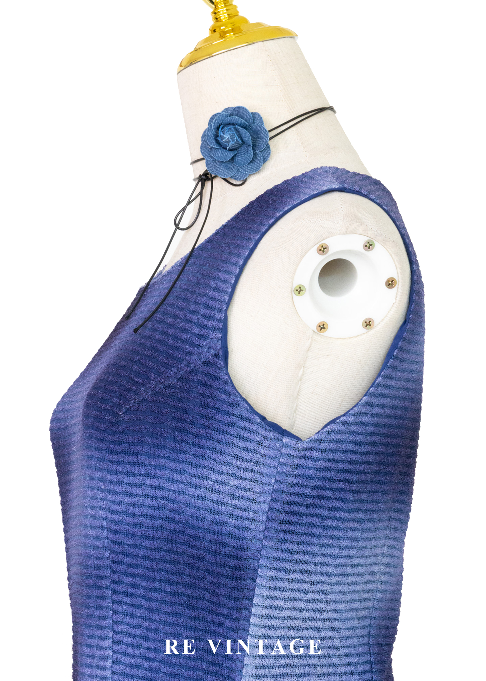 Blue Light in Motion 織紋藍染迷你洋裝11