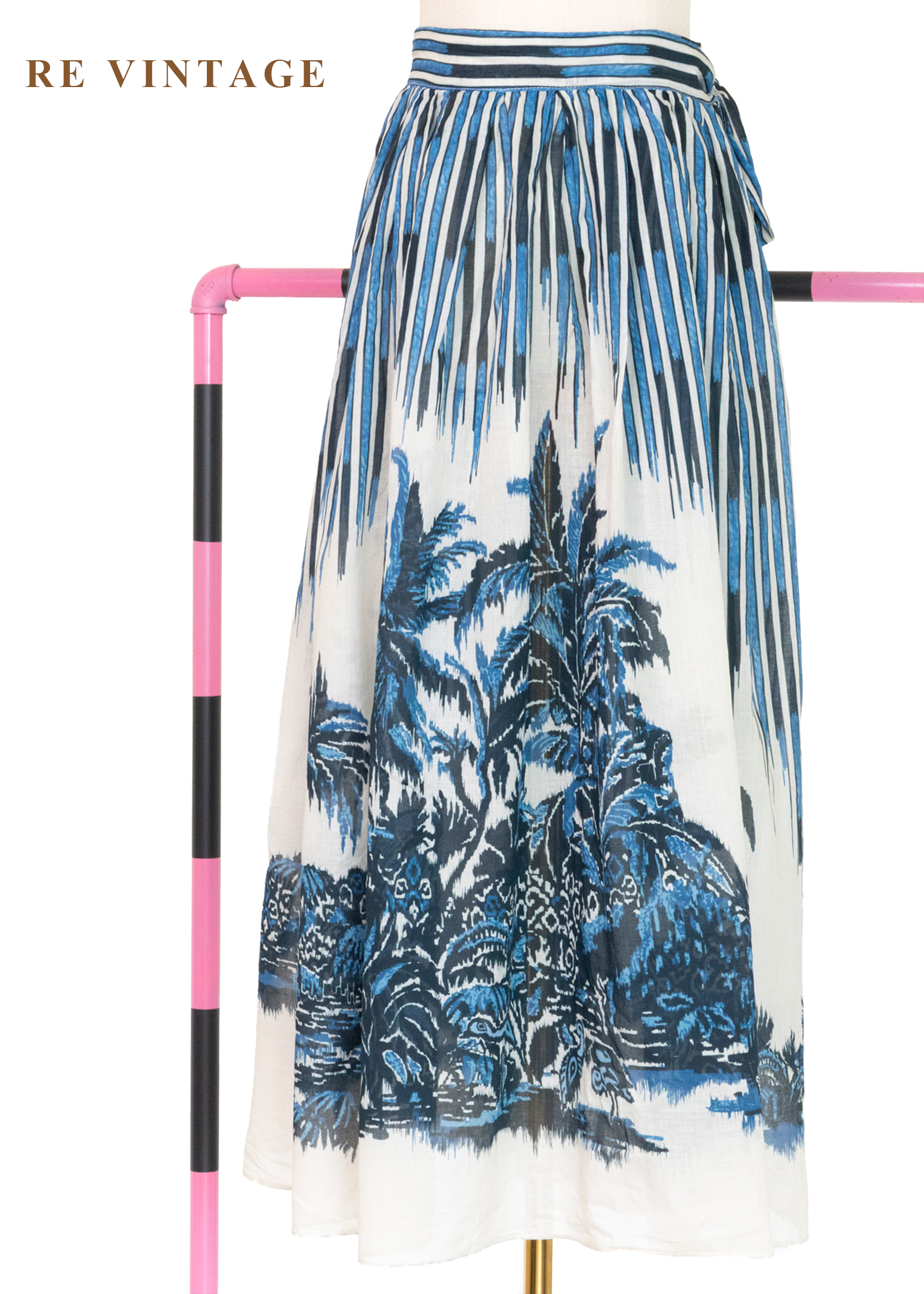 海的清涼 - 熱帶森林 旅途明信片一片式長裙（27"）