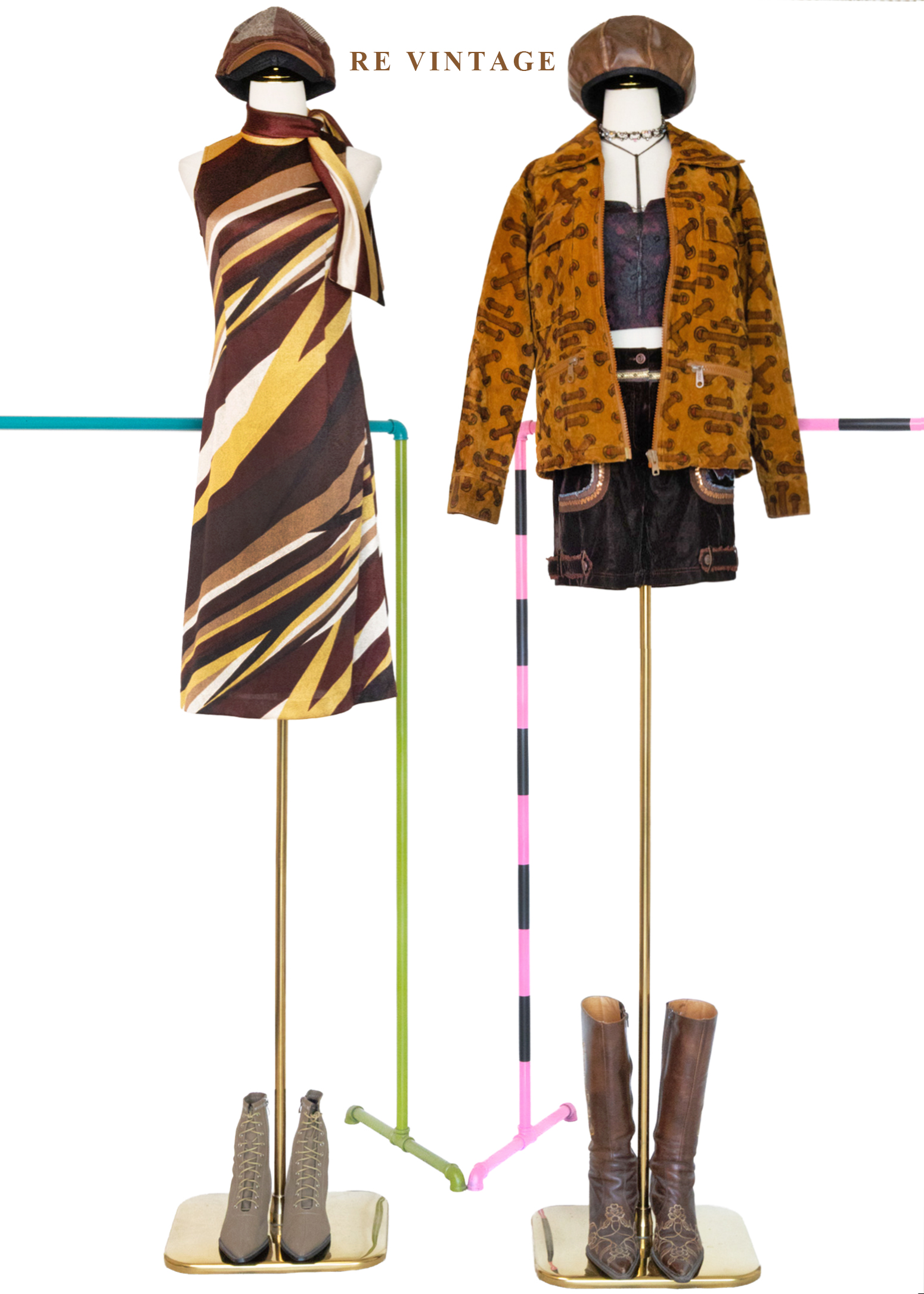 深棕色金線序章絨布短褲(26")2