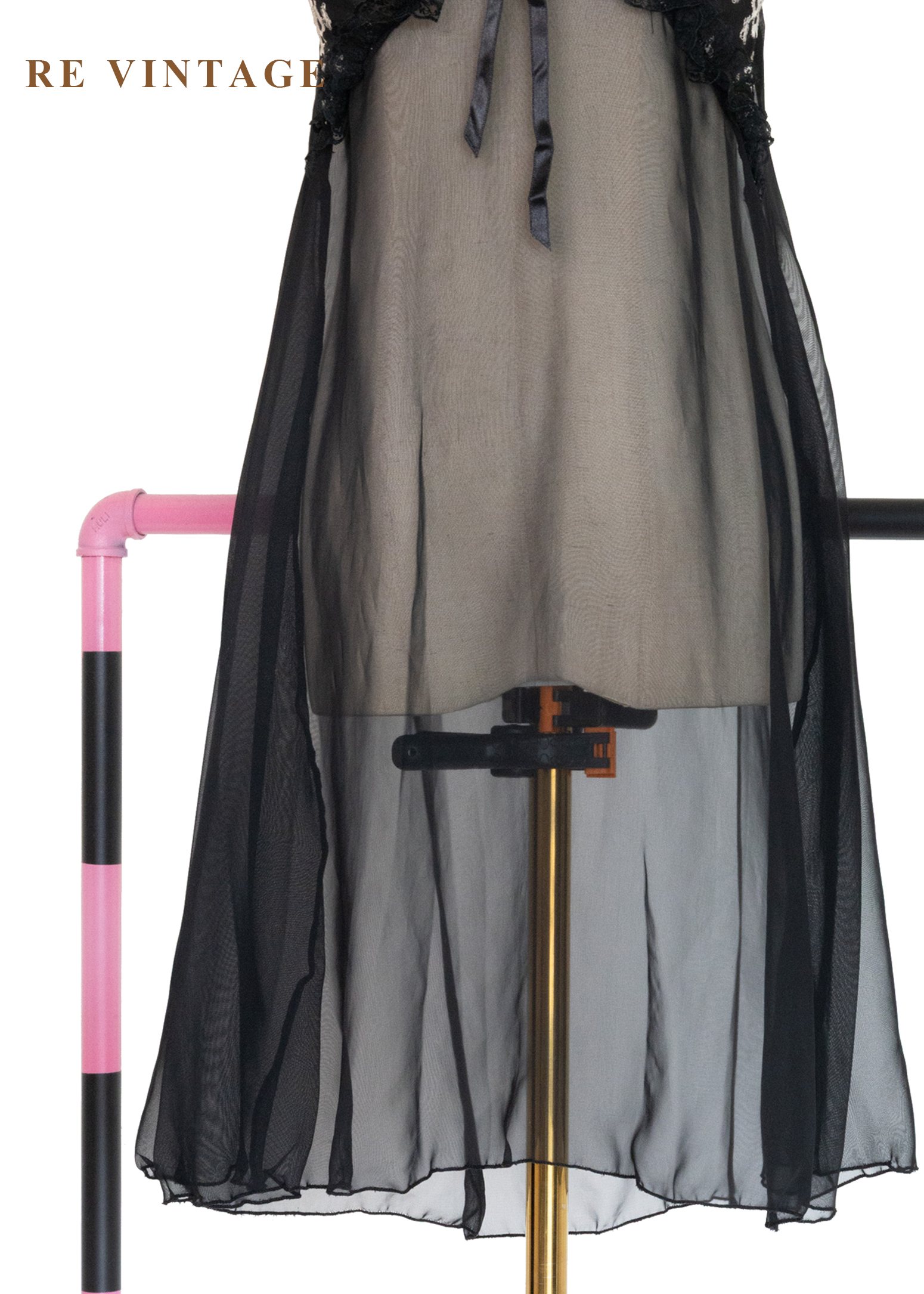 浪漫黑花園細肩帶透膚洋裝6