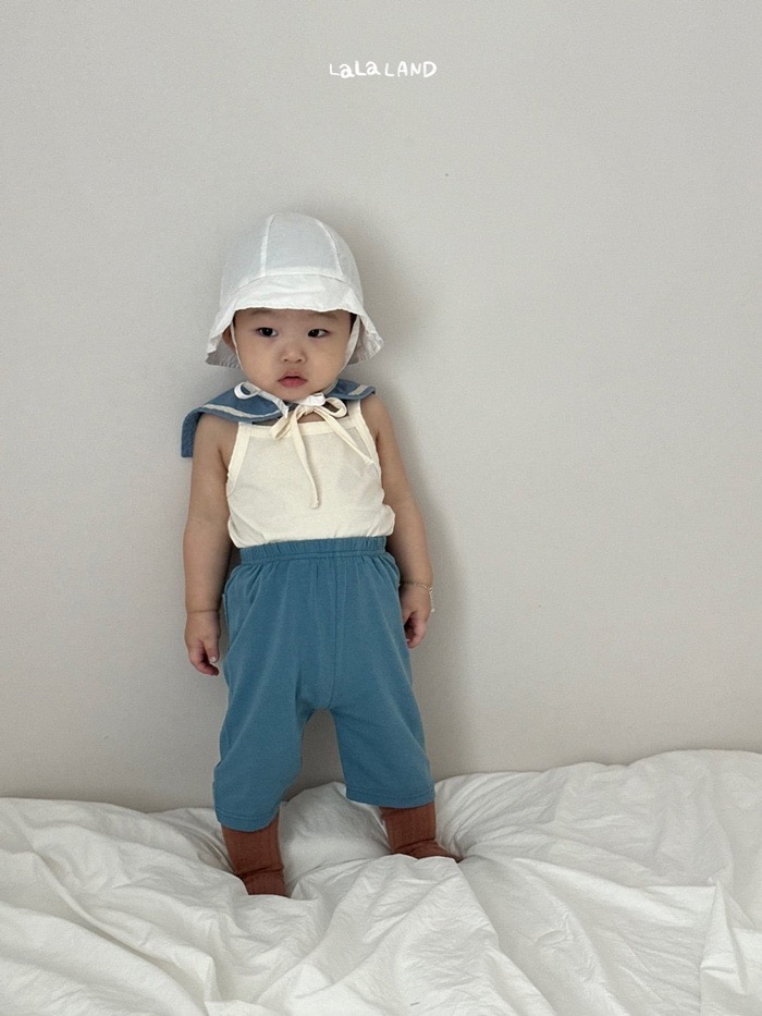 布標口袋6分鬆緊褲(2color/baby)10