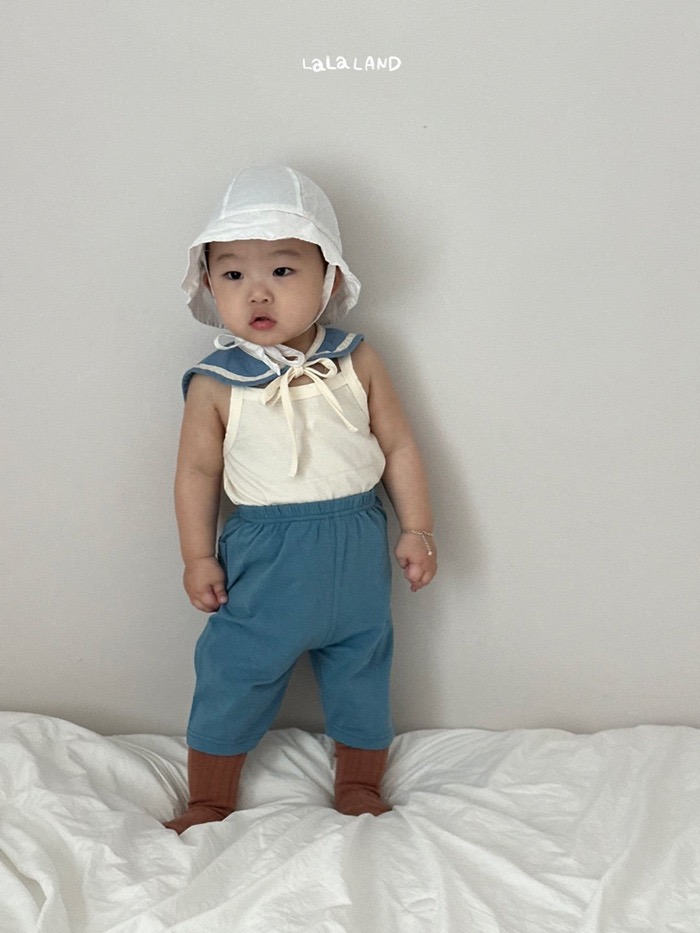 布標口袋6分鬆緊褲(2color/baby)12