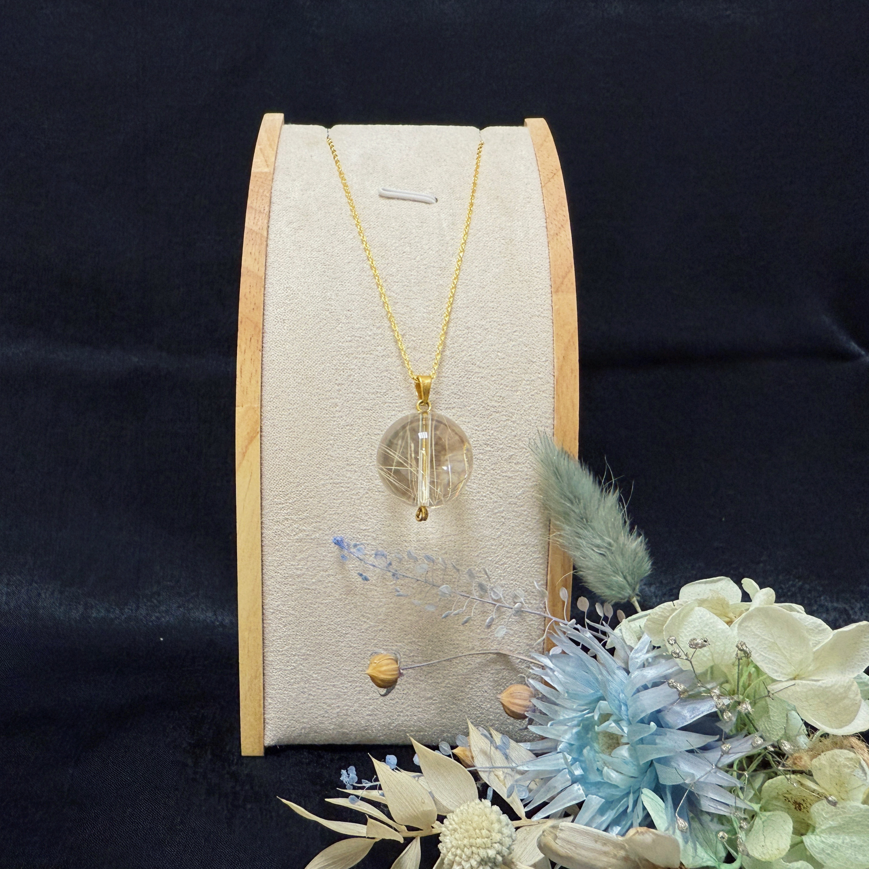 稀有高檔/金銀絲-《全淨體金銀鈦晶項鍊》2