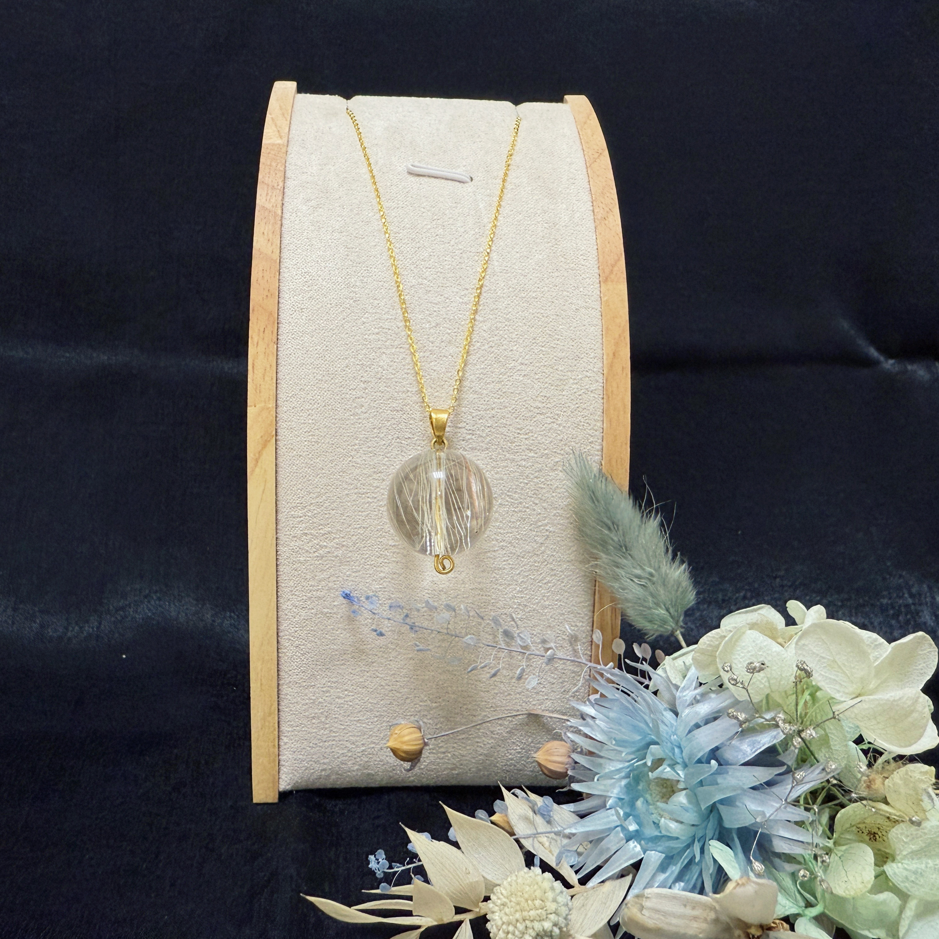 稀有高檔/金銀絲-《全淨體金銀鈦晶項鍊》3