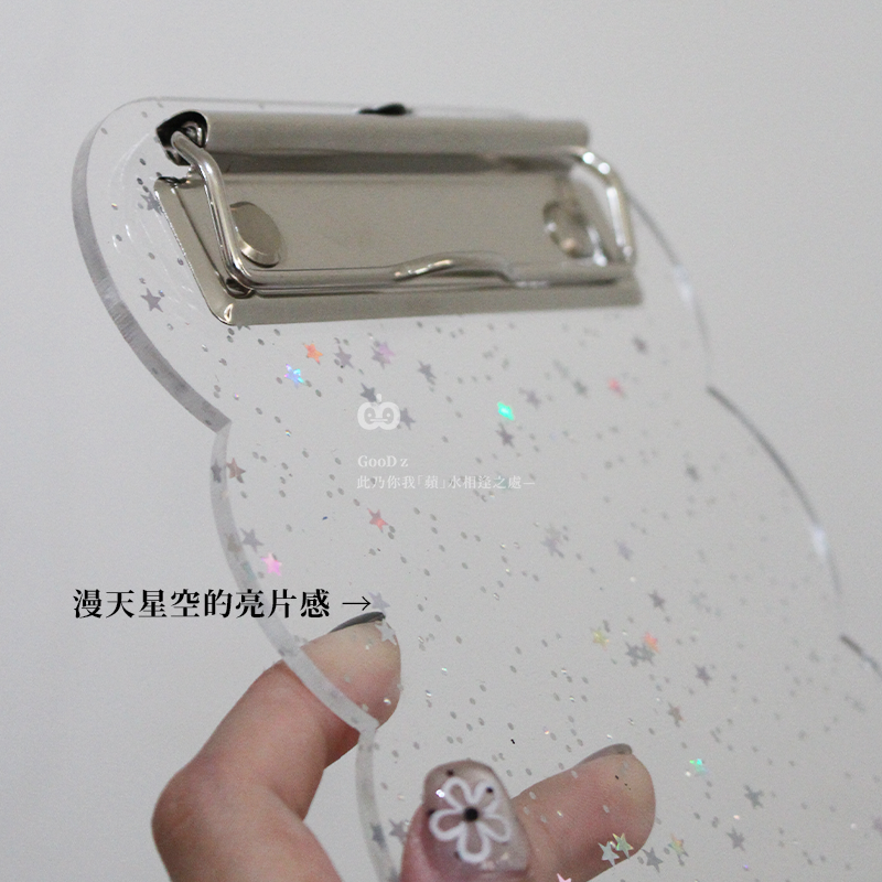 壓克力小板夾 寫字板 菜單夾 文具 辦公用品 金蔥 海棠 拍照道具 裝飾 擺飾 擺件 造型 原創設計8