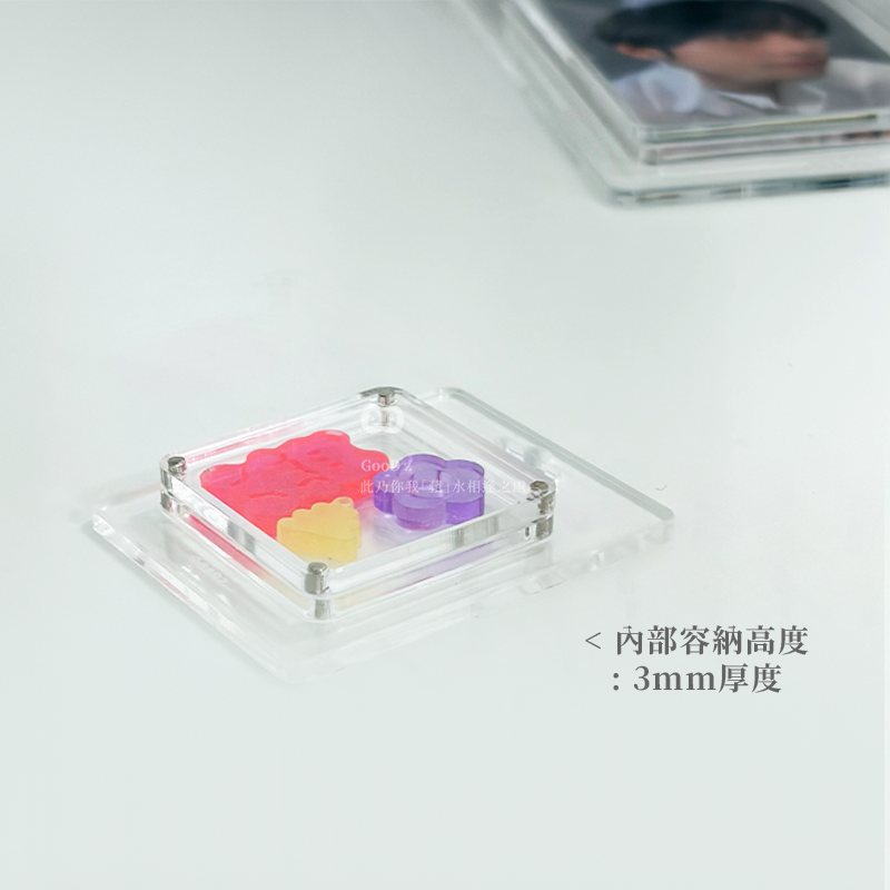 磁吸卡套吊飾殼 壓克力 透明殼 硬卡套 咕卡套 強磁 追星 證件卡套 明星小卡 塑膠盒 包裝盒 原創設計9