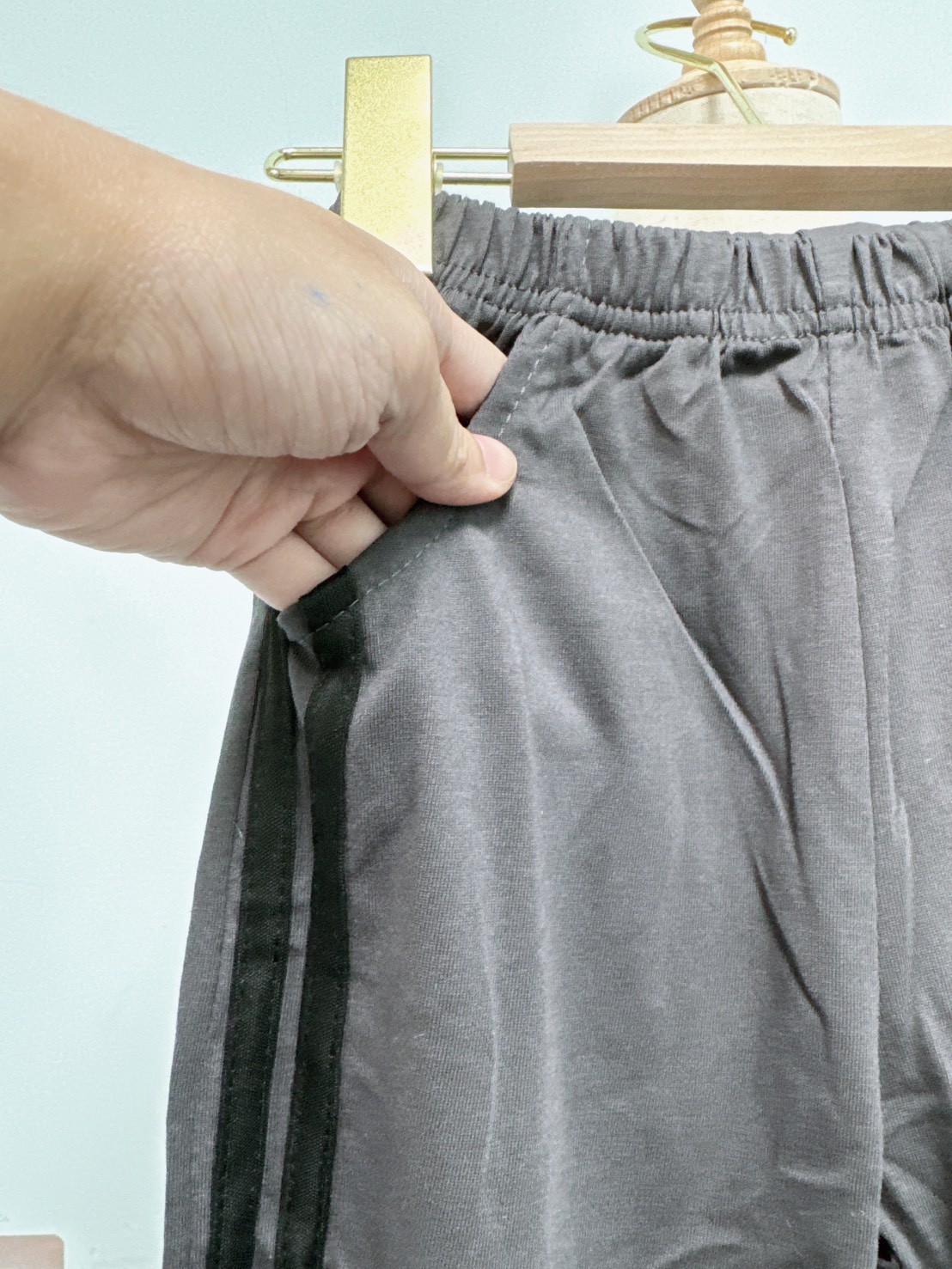 【Mini Line Stripe Pants◆ 韓系◆側邊寬褲】3