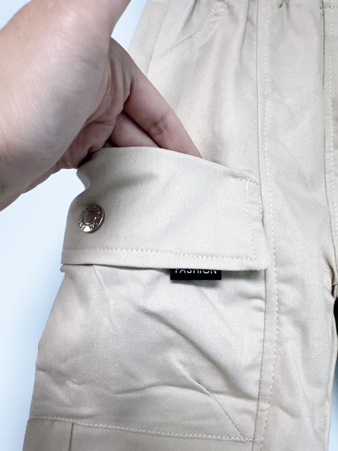 【Beige work clothes米色工裝口袋|短褲】4