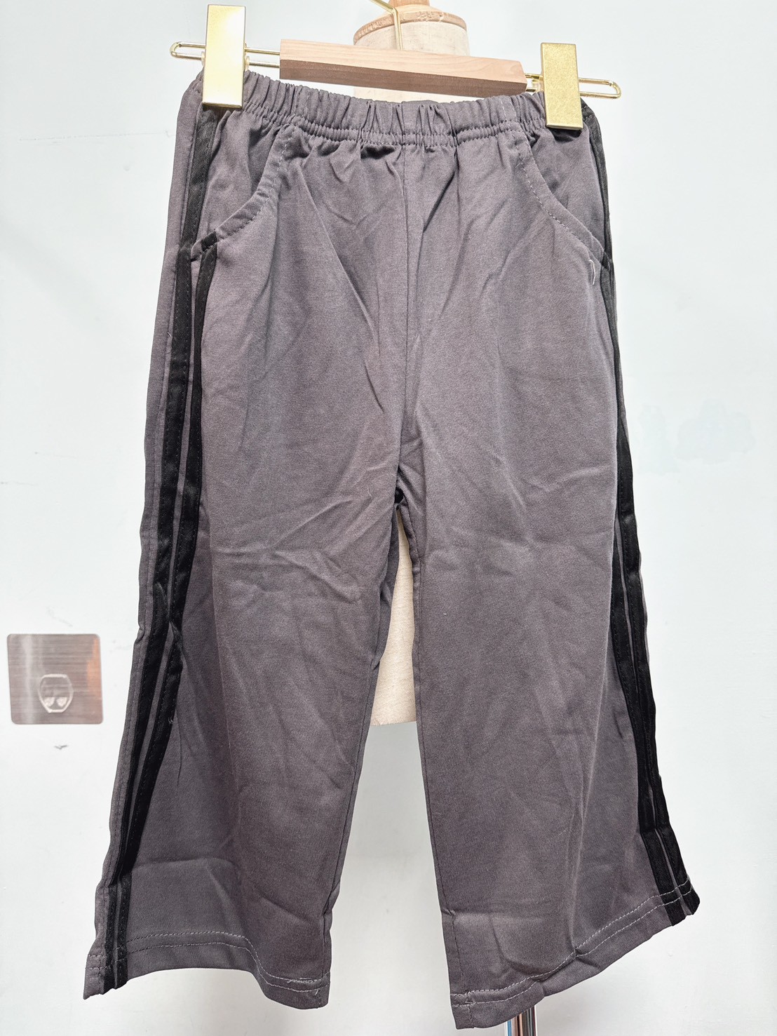 【Mini Line Stripe Pants◆ 韓系◆側邊寬褲】1