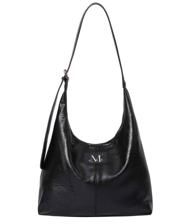 韓國 Mucent 新月皮革側背包 附可拆式小收納袋