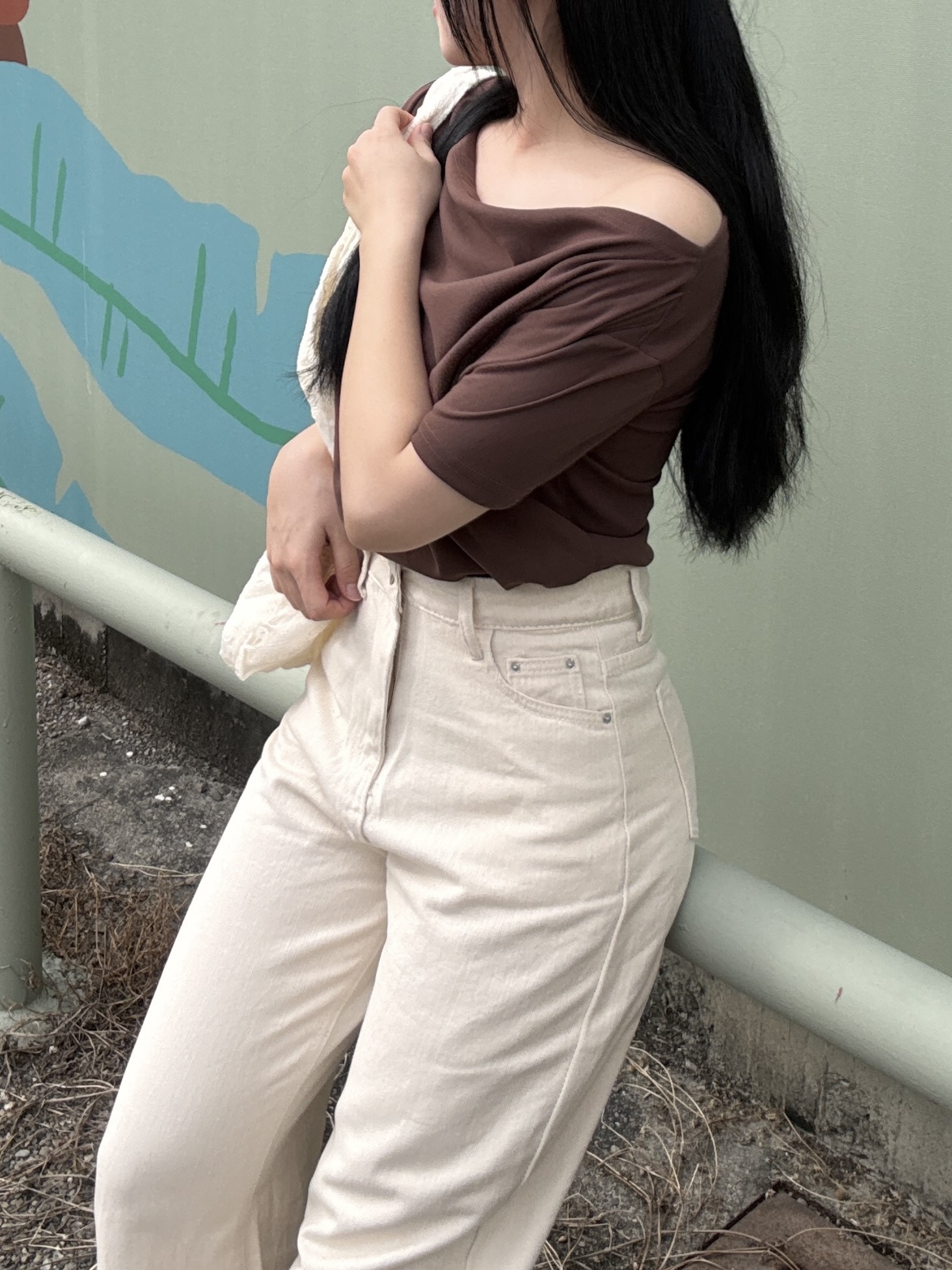 秋冬色系🍂一字領彈性棉上衣