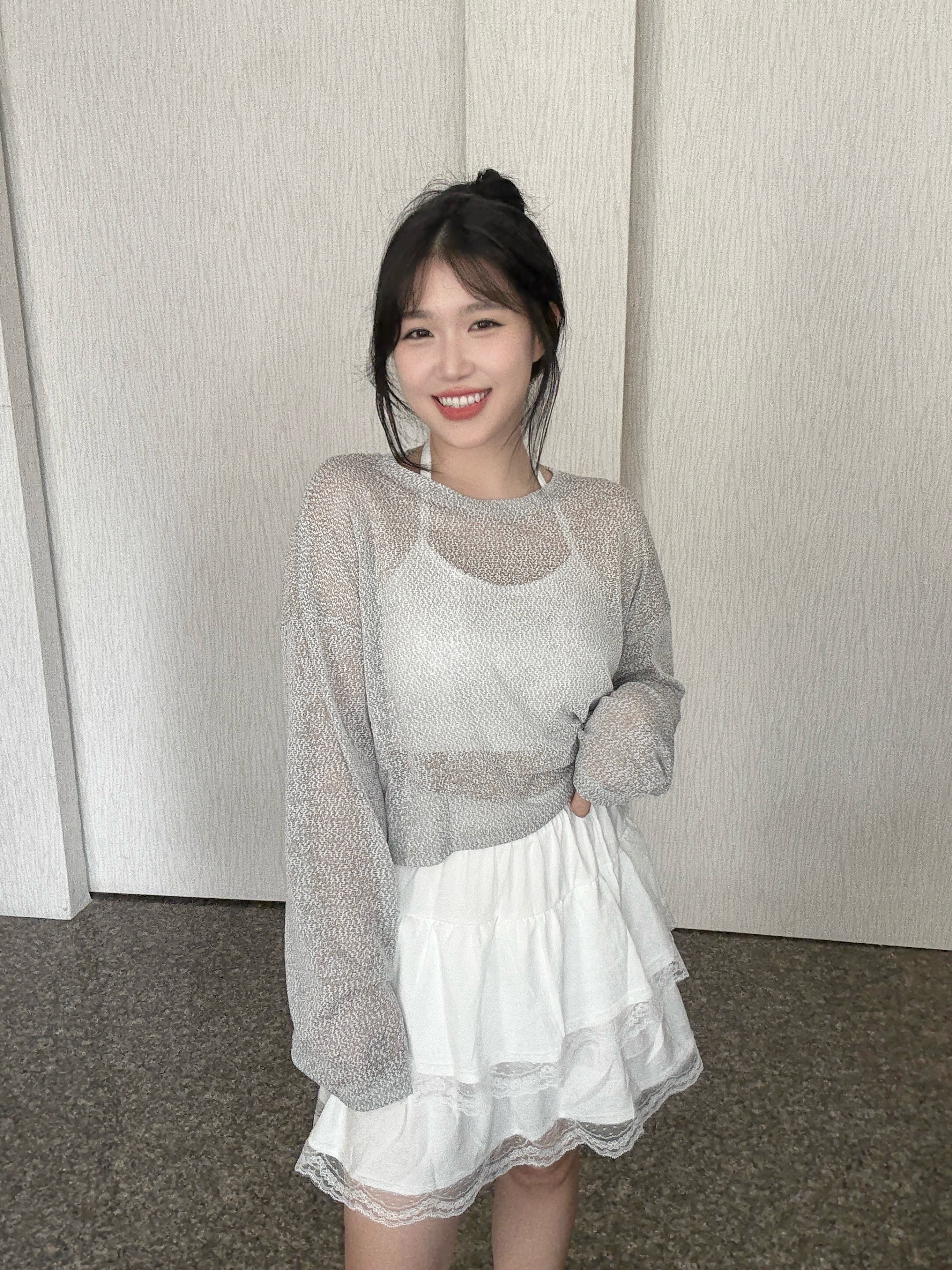 雙層蕾絲蛋糕短褲裙