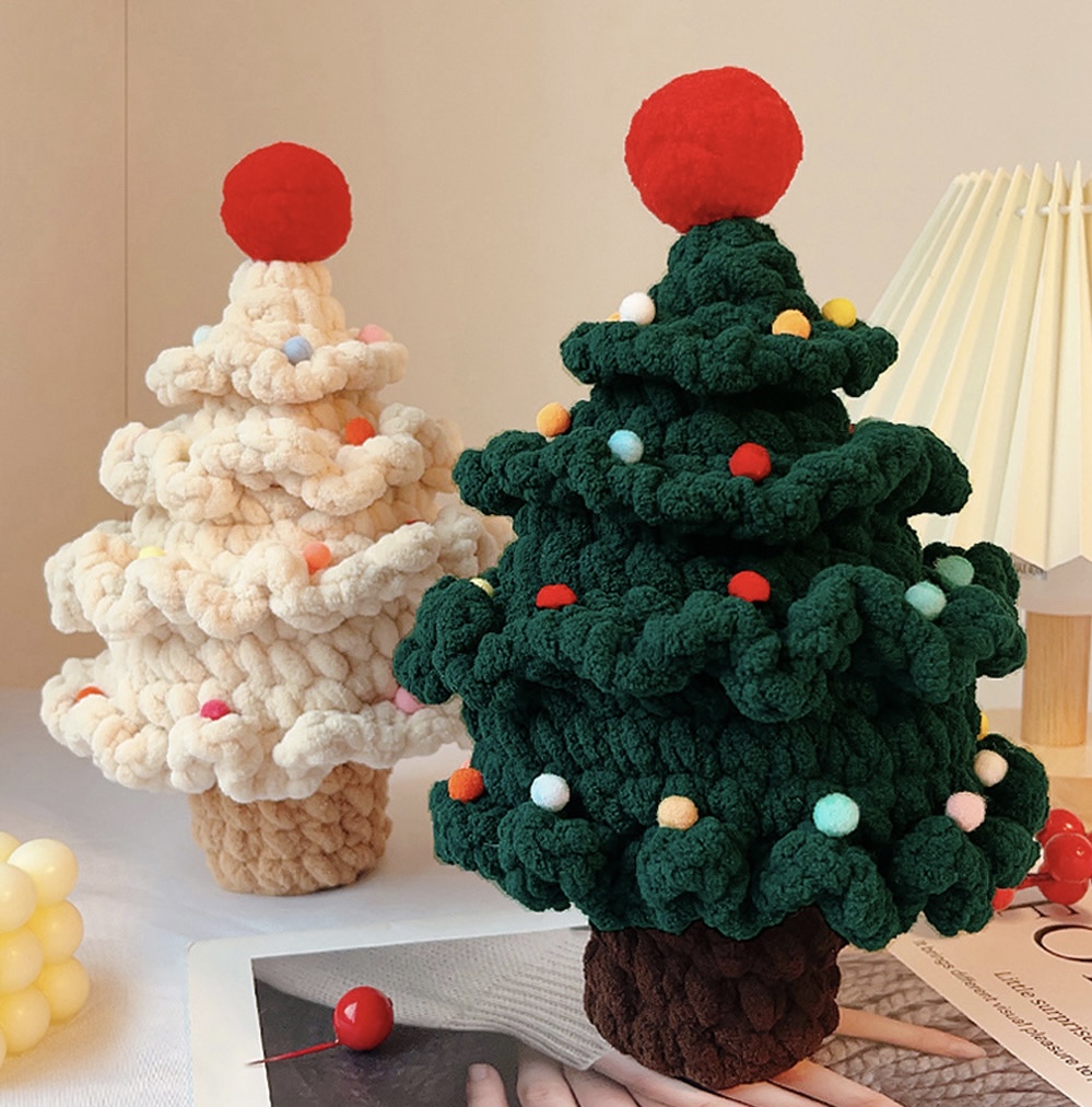 韓國代購🇰🇷DIY編織聖誕樹娃娃擺件(不含LED)