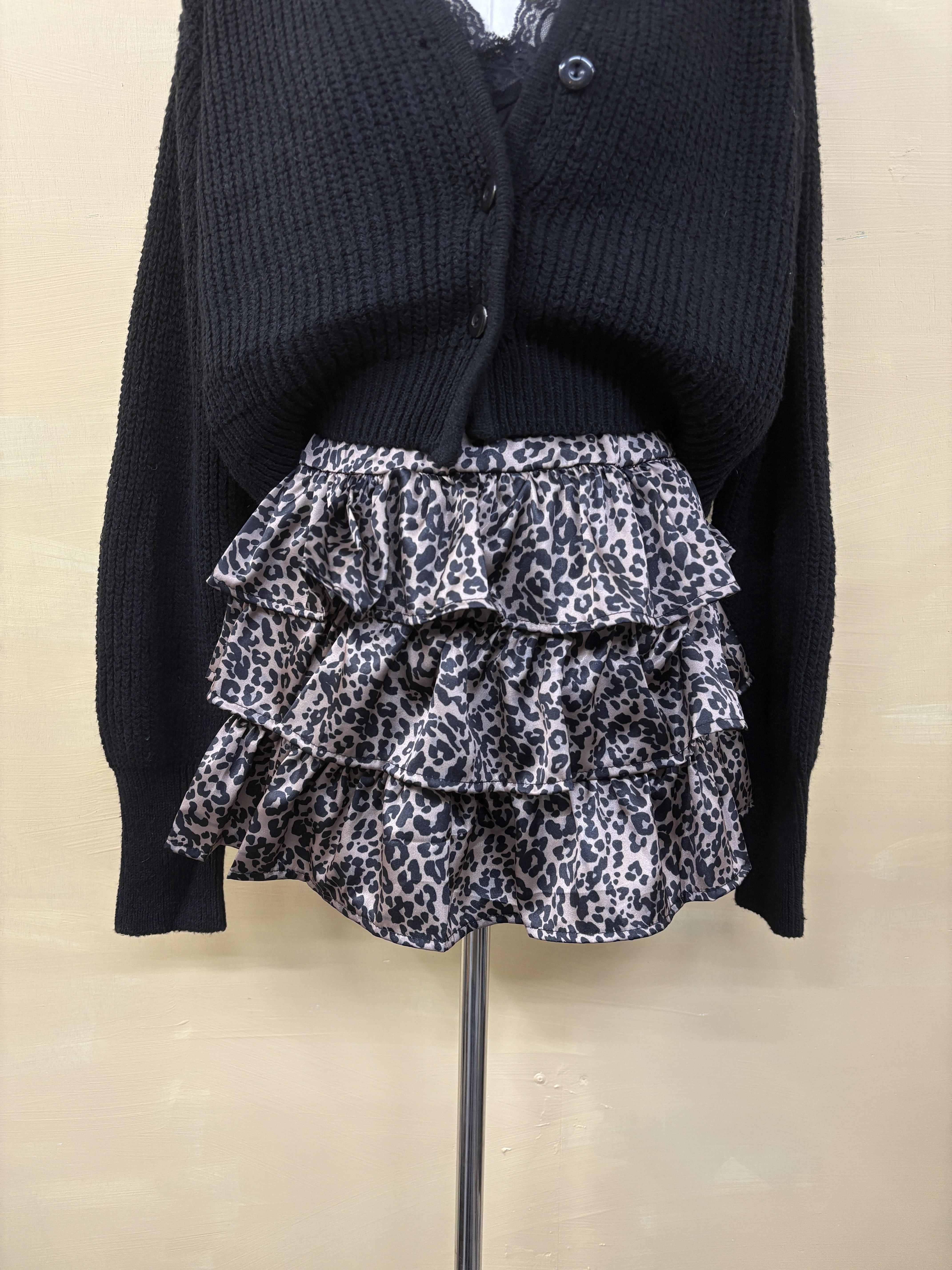 豹紋蛋糕短褲裙