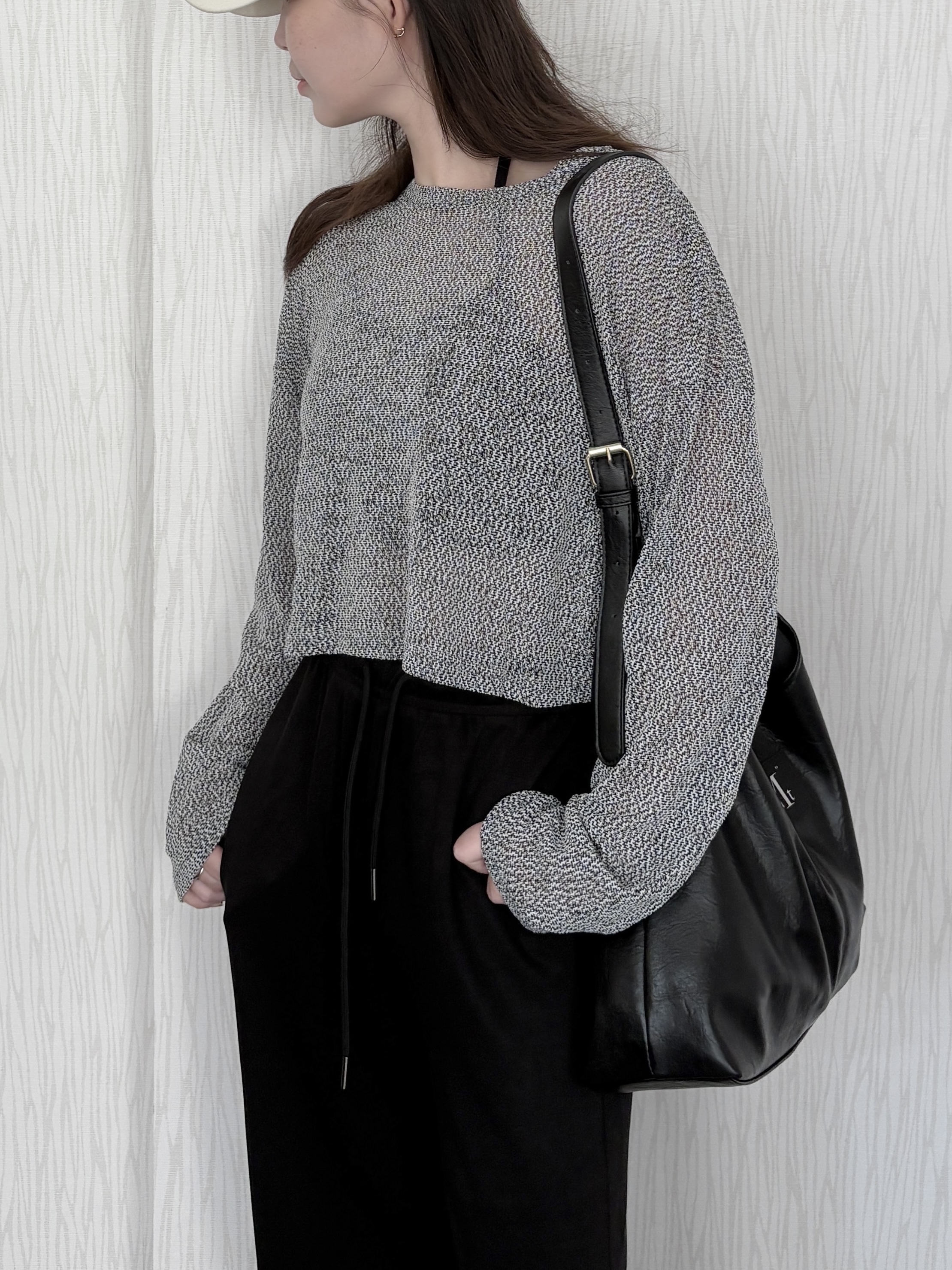 混色針織收腰上衣 混色針織收腰上衣