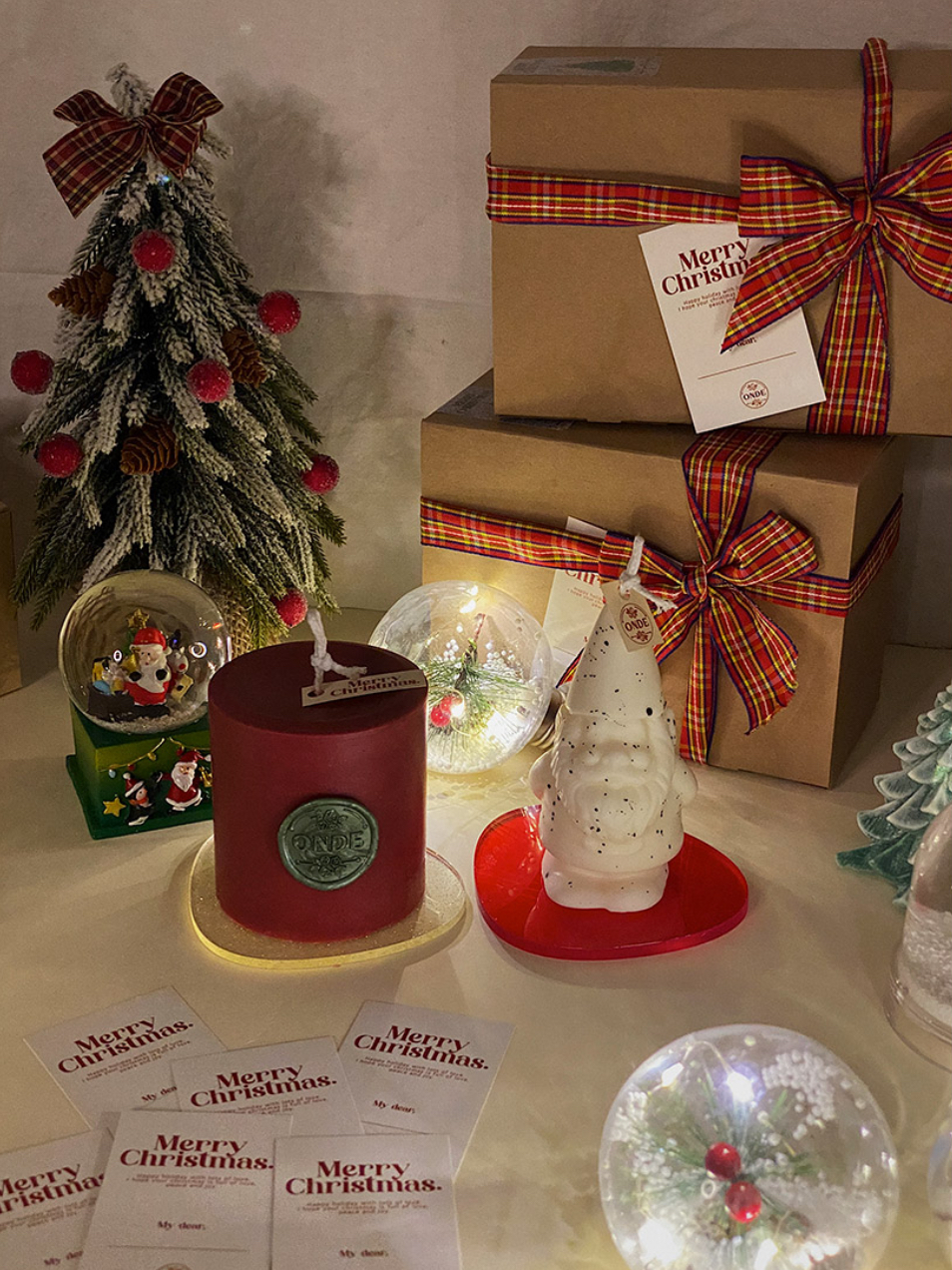 ONDE🇰🇷手工聖誕蠟燭禮盒(100%天然大豆蠟)