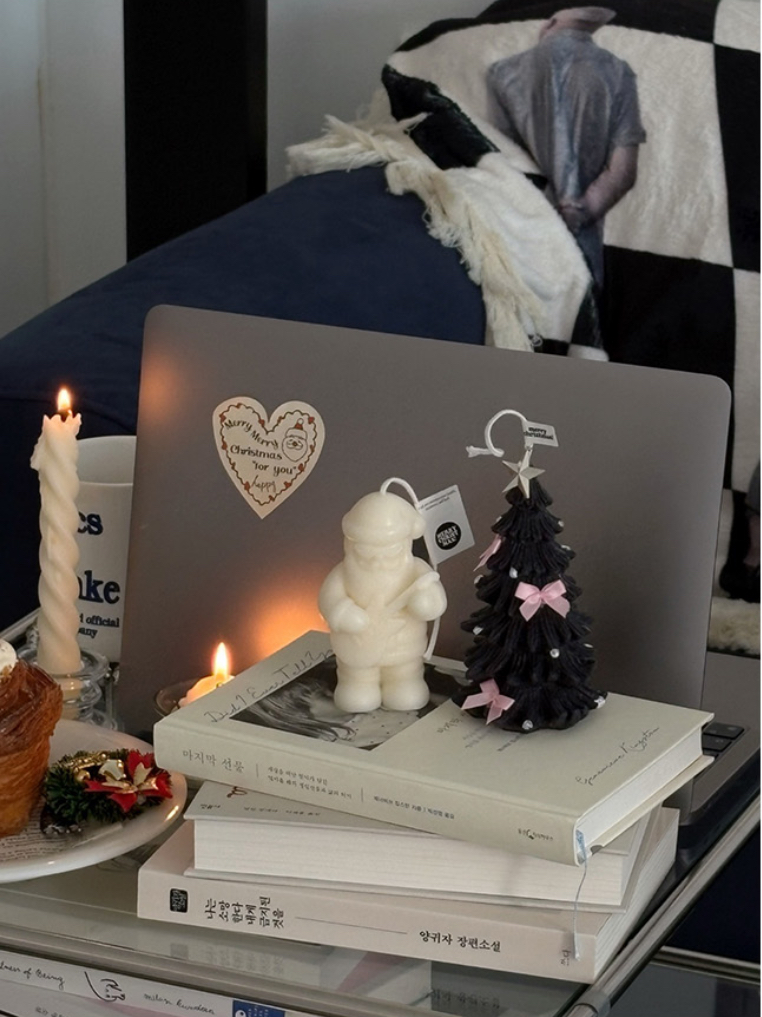 10X10代購🇰🇷蝴蝶結聖誕樹造型蠟燭3