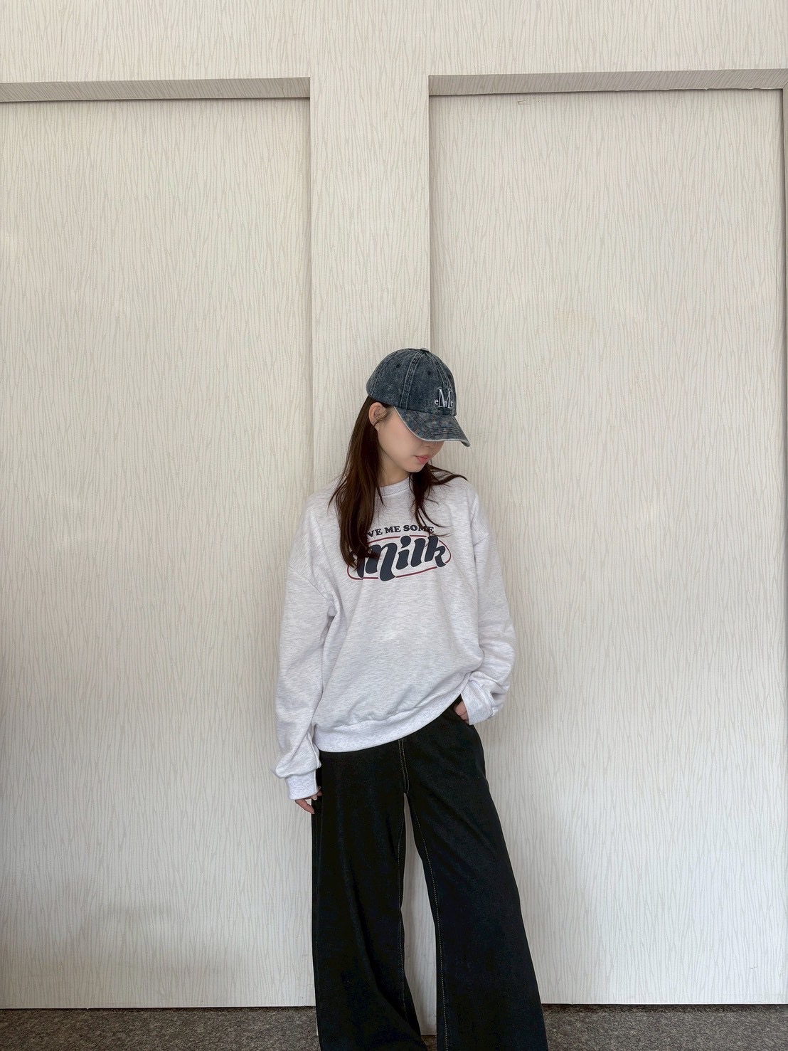 正韓🇰🇷milk內磨毛薄款大學T