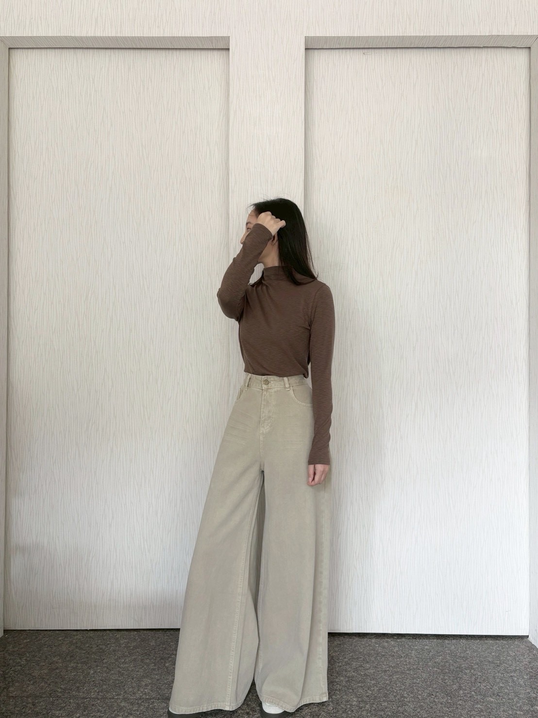 【超模褲】復古A字牛仔大寬褲