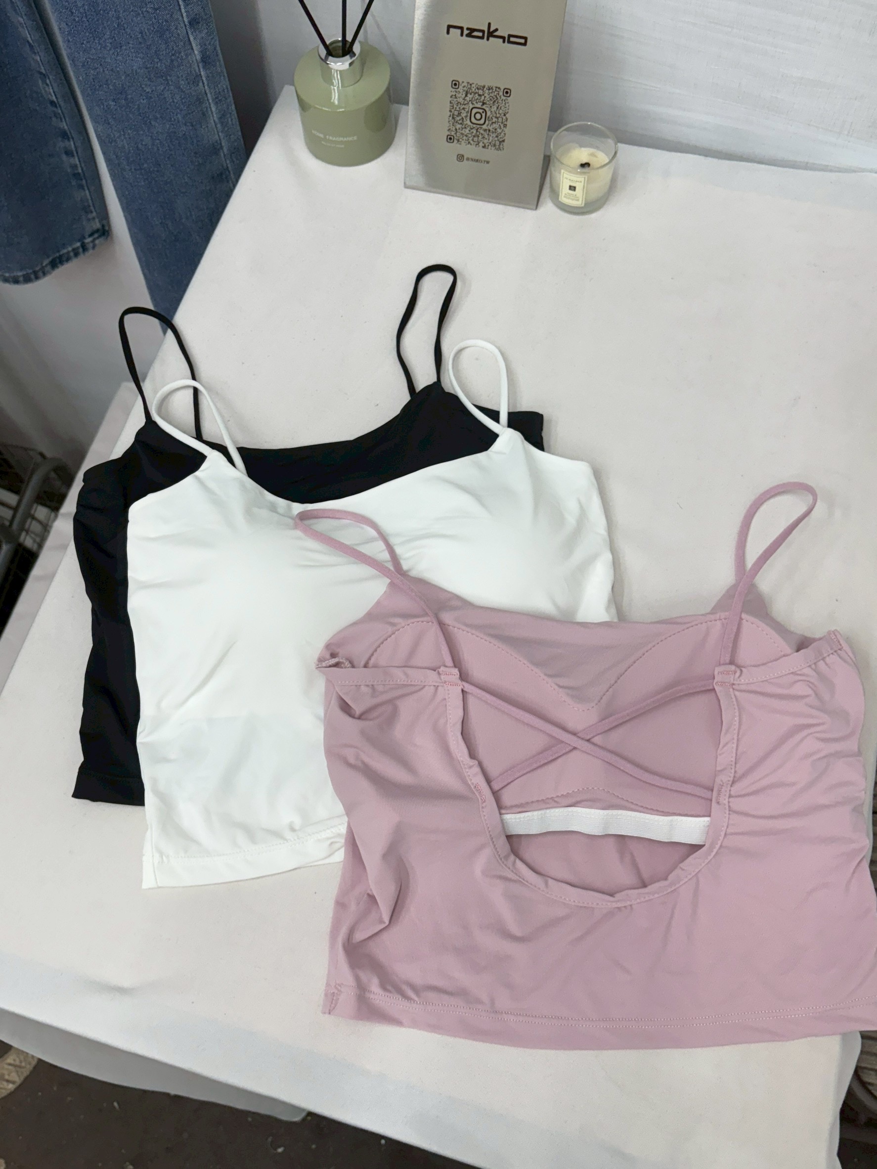 冰絲交叉罩杯背心