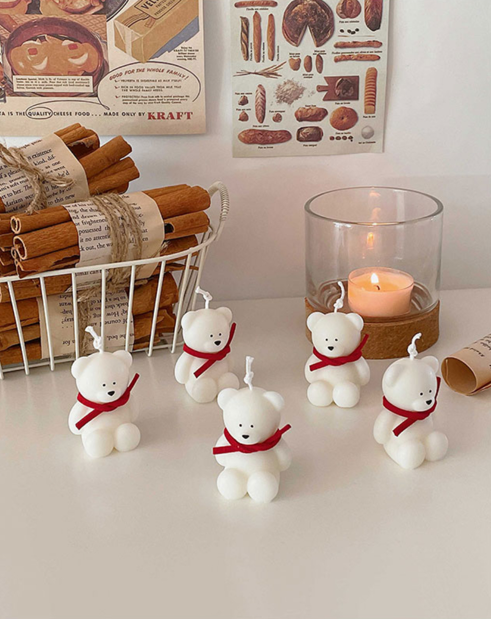 10X10代購🇰🇷紅領巾小熊蠟燭