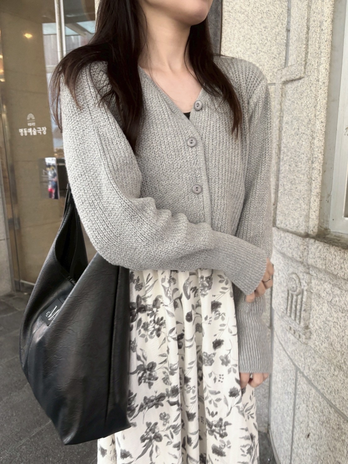 排扣寬鬆短版毛衣外套 排扣寬鬆短版毛衣外套