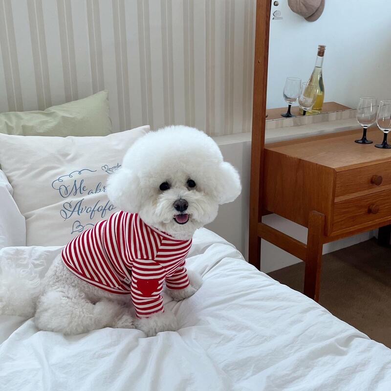 10X10代購🇰🇷狗狗橫條紋愛心衣 10X10代購🇰🇷狗狗橫條紋愛心衣