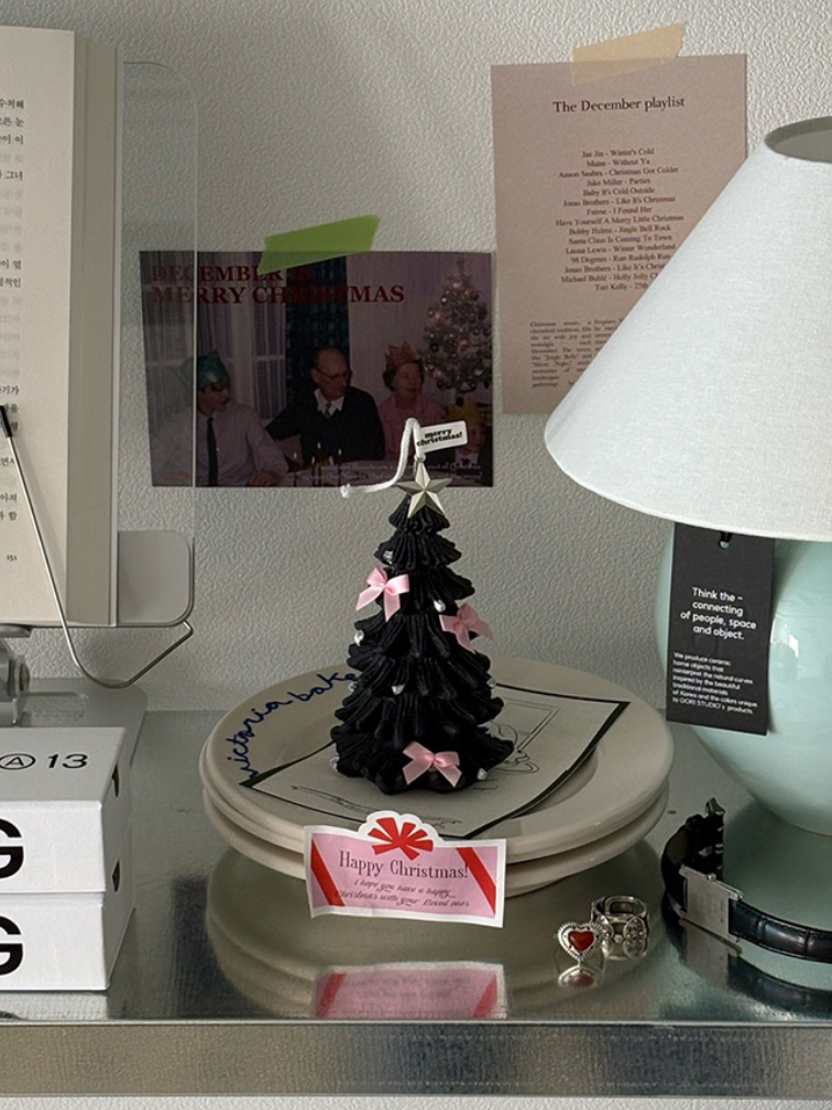 10X10代購🇰🇷蝴蝶結聖誕樹造型蠟燭