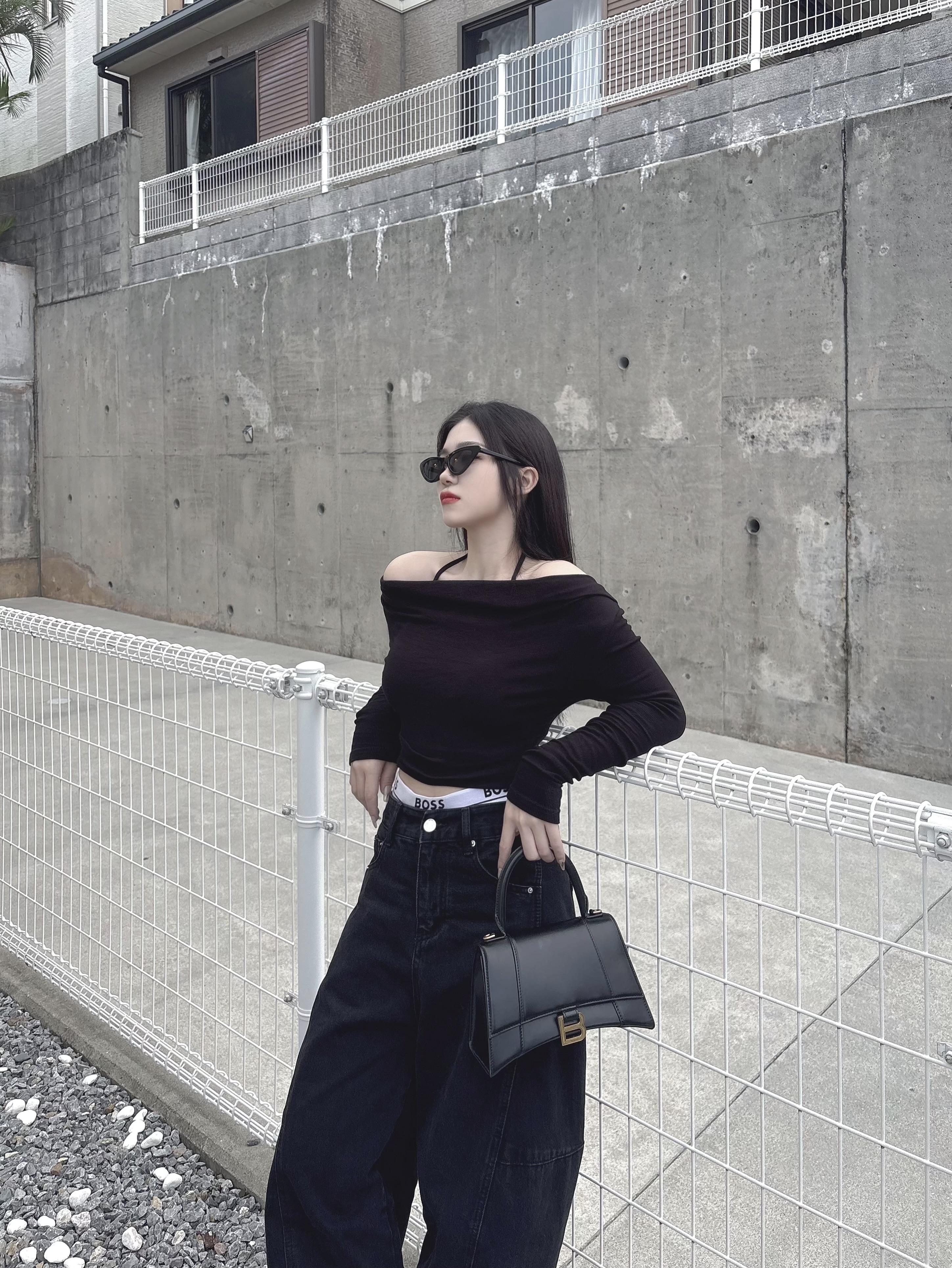 超顯瘦.ᐟ.ᐟ 一字領軟綿薄長袖上衣 超顯瘦.ᐟ.ᐟ 一字領軟綿薄長袖上衣