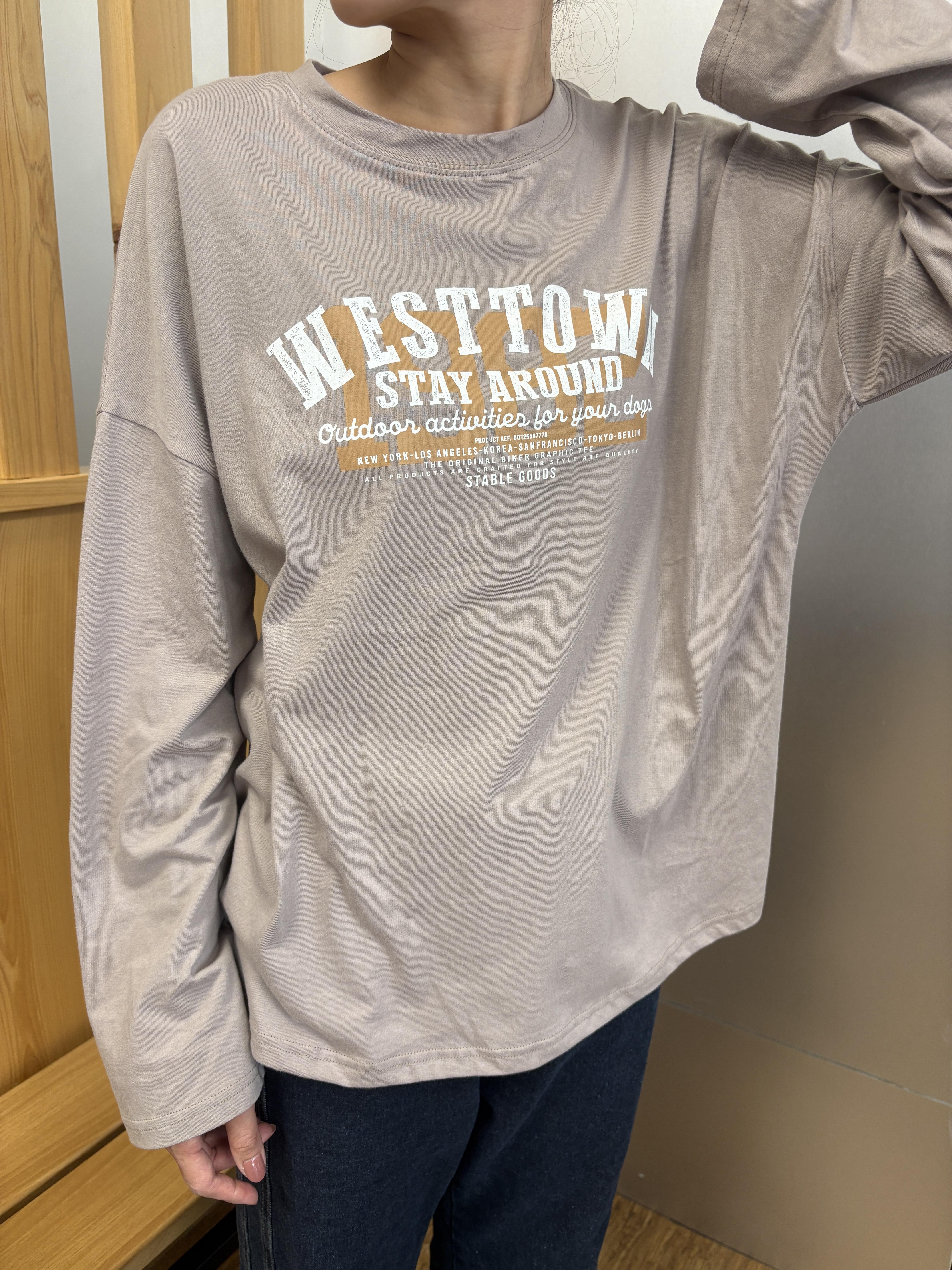 WESTTOWN字母棉質上衣