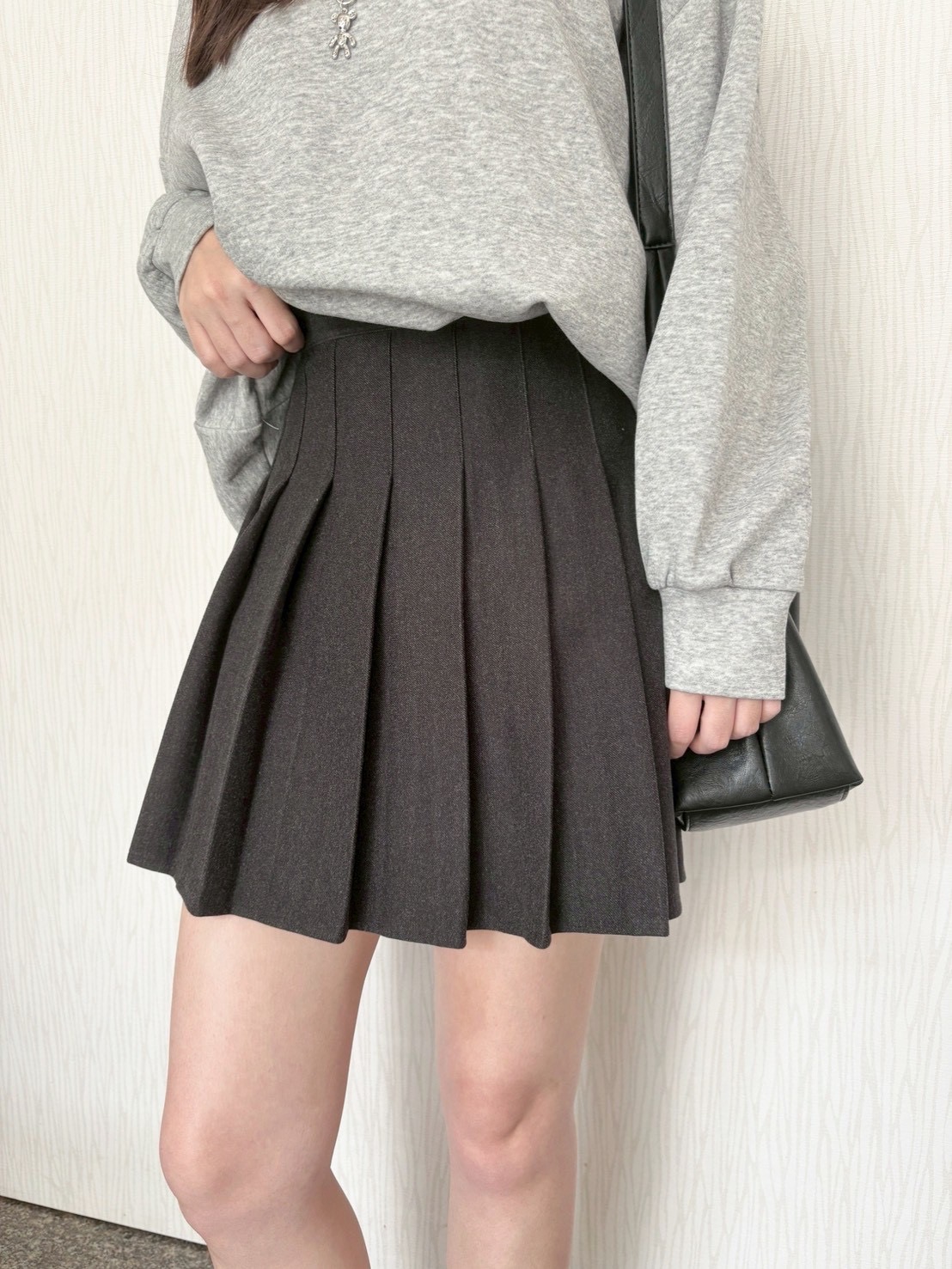 顯瘦挺版毛呢百褶短褲裙