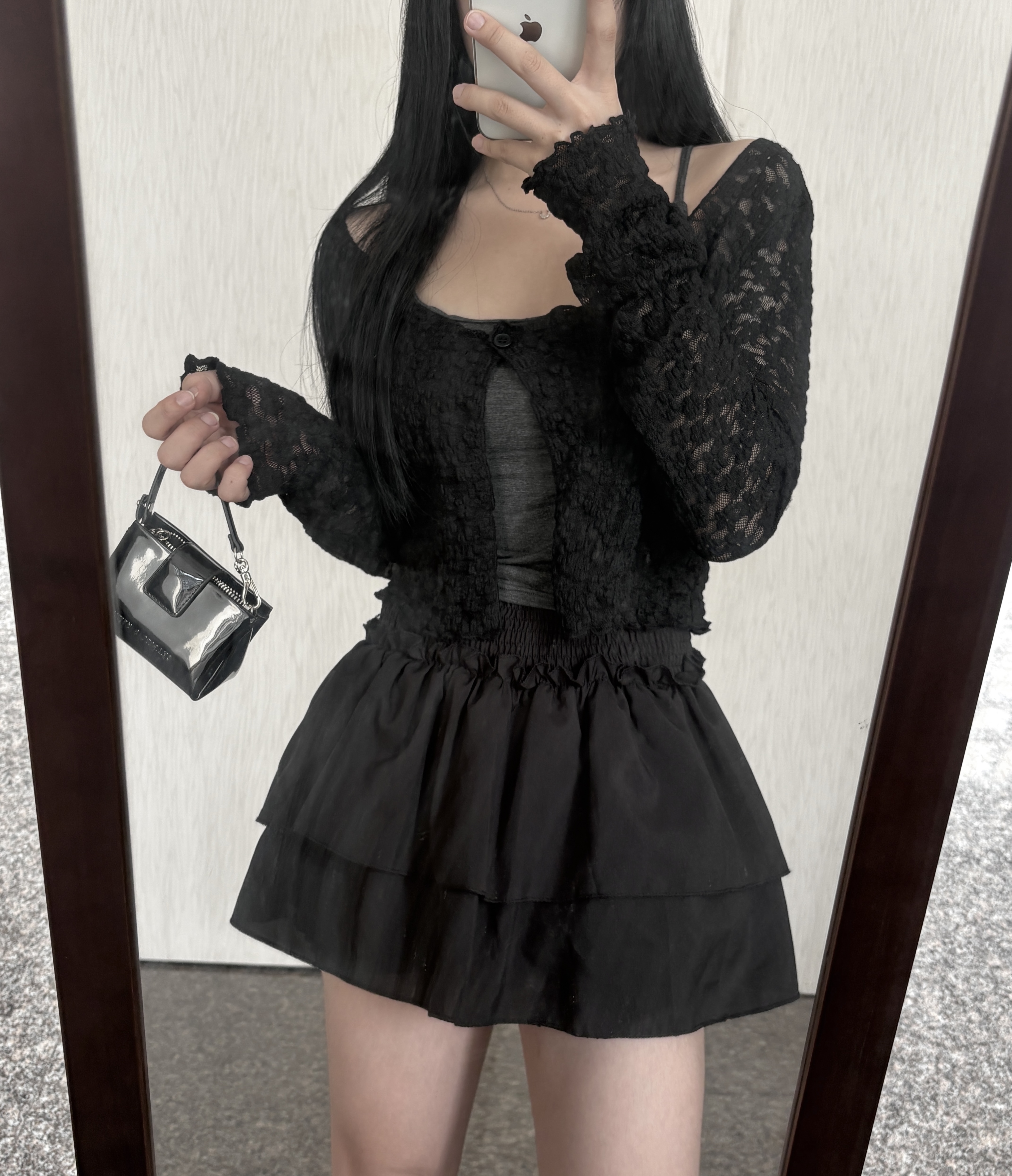 浮雕花單扣罩衫