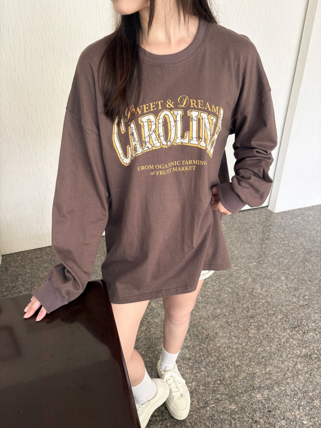 CAROLINA薄棉寬鬆長袖上衣