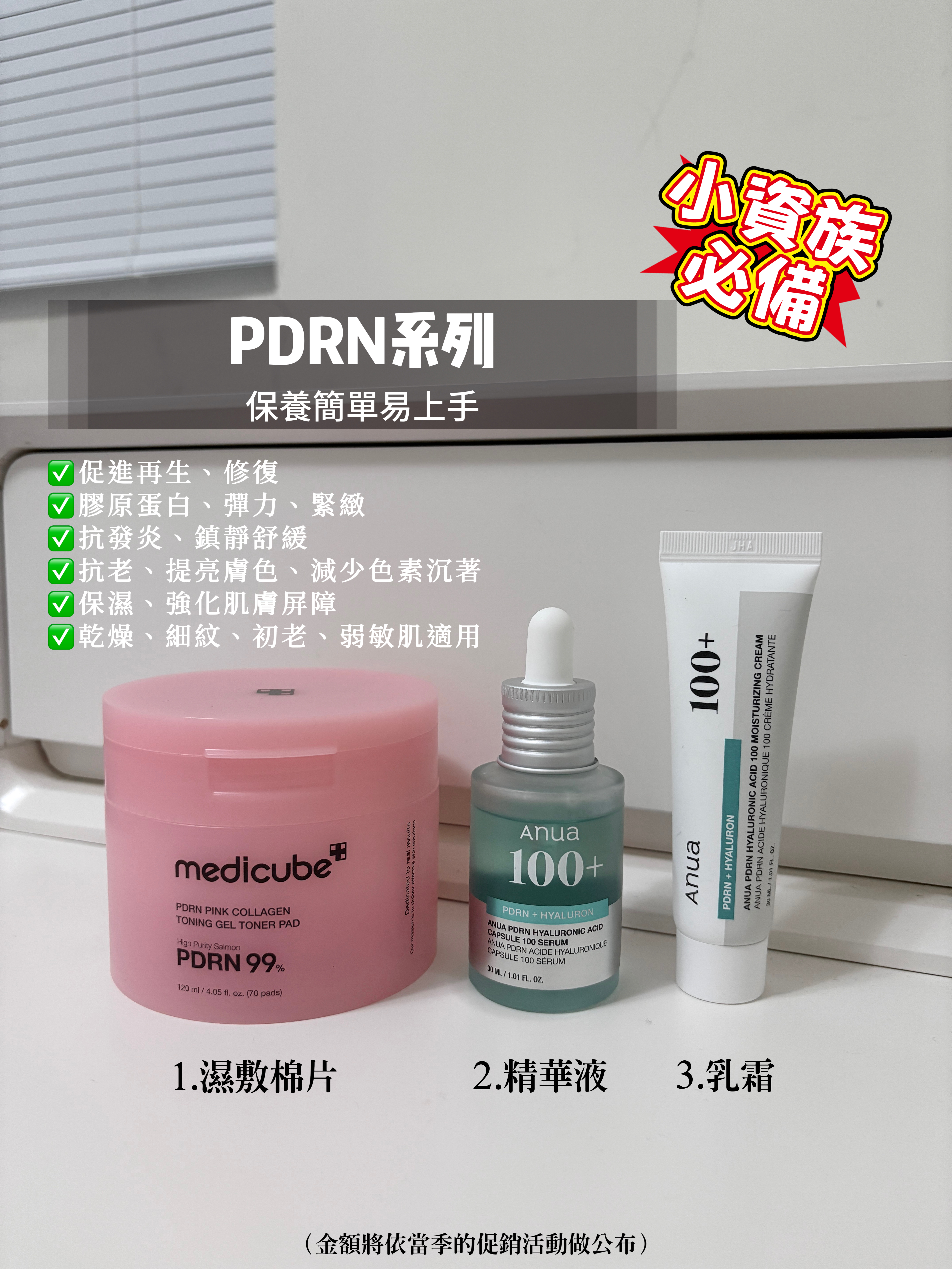 闆娘推薦PDRN小資組合🔥局部棉片精華液乳霜