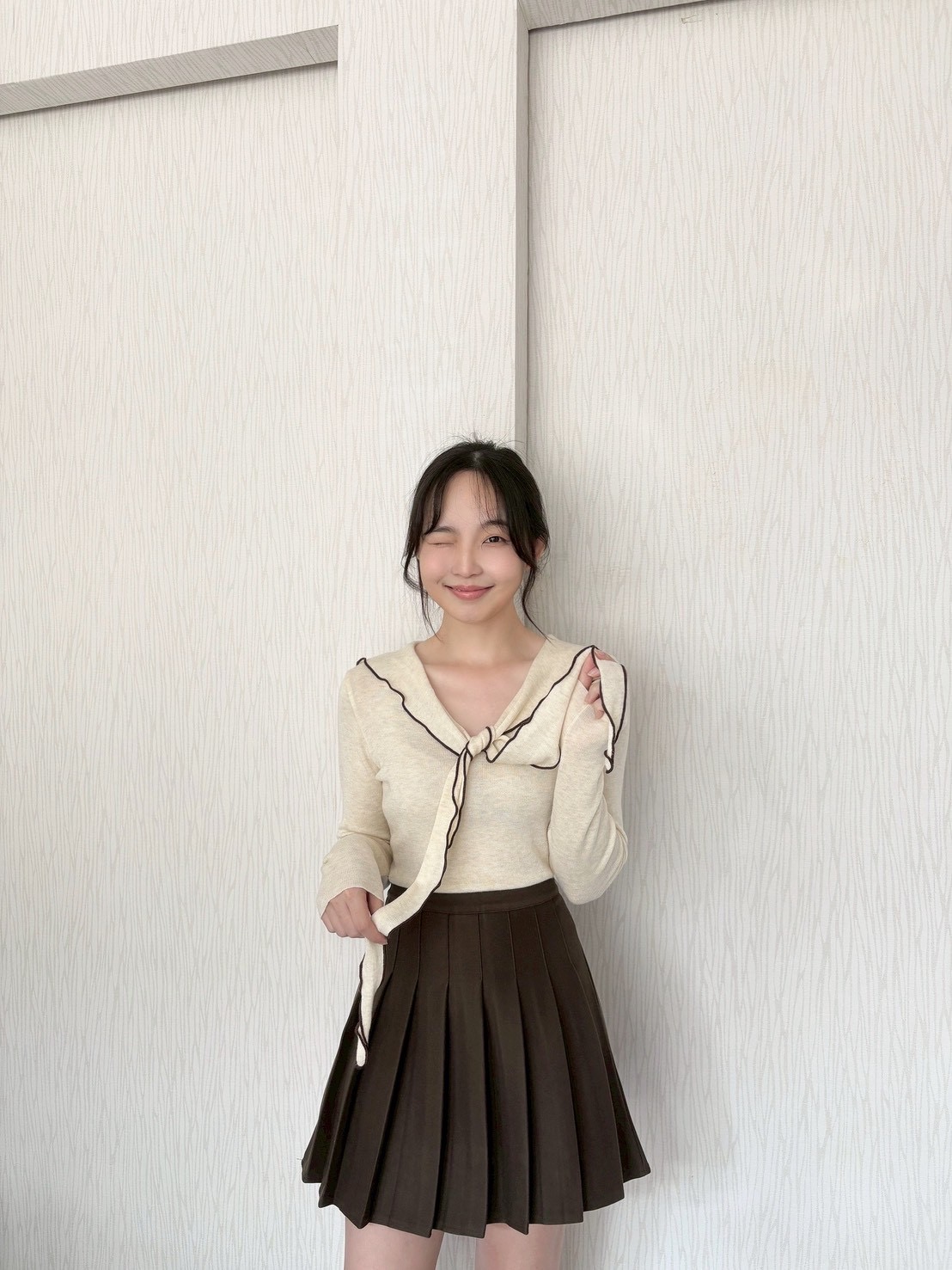 滾線水手領薄針織上衣 滾線水手領薄針織上衣