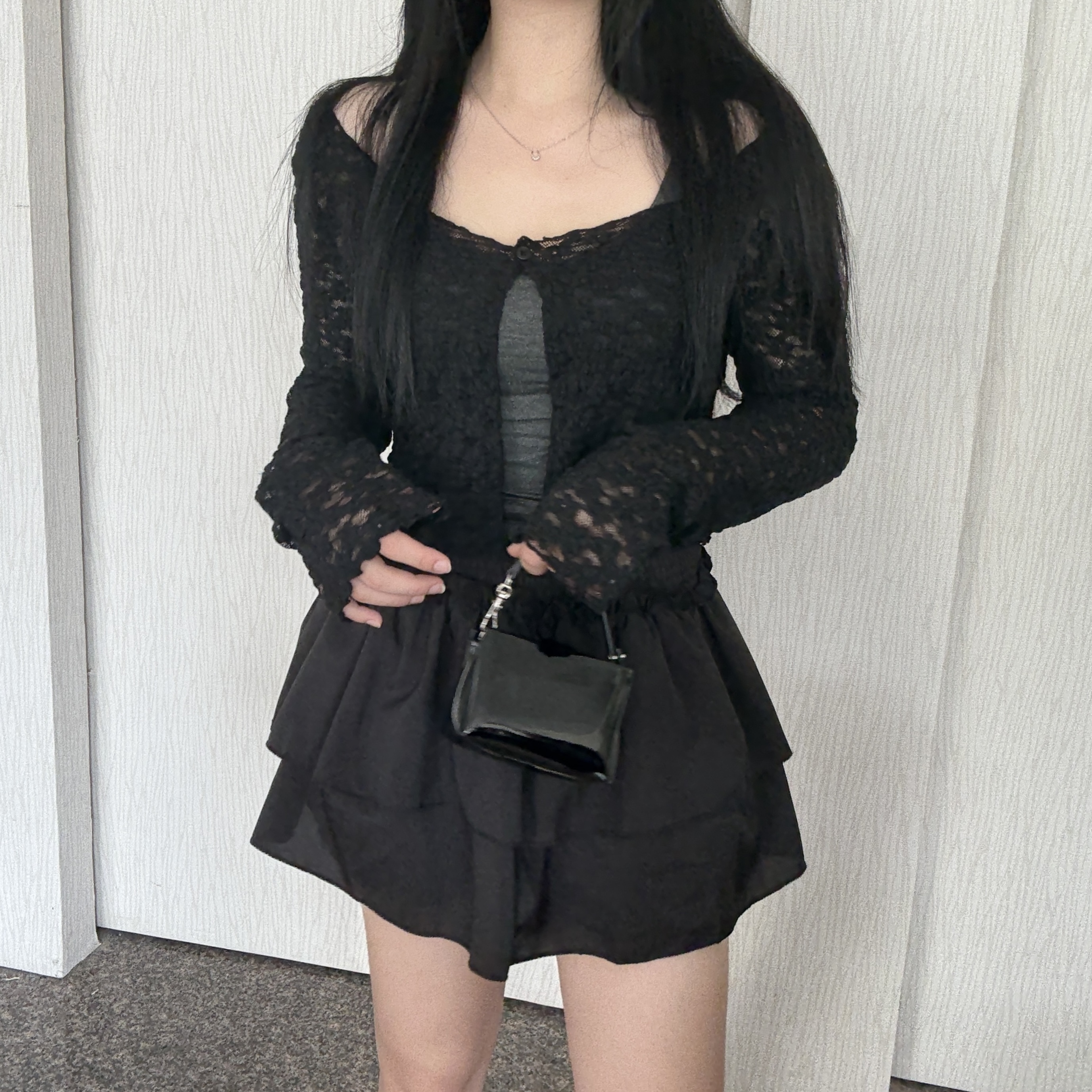 浮雕花單扣罩衫