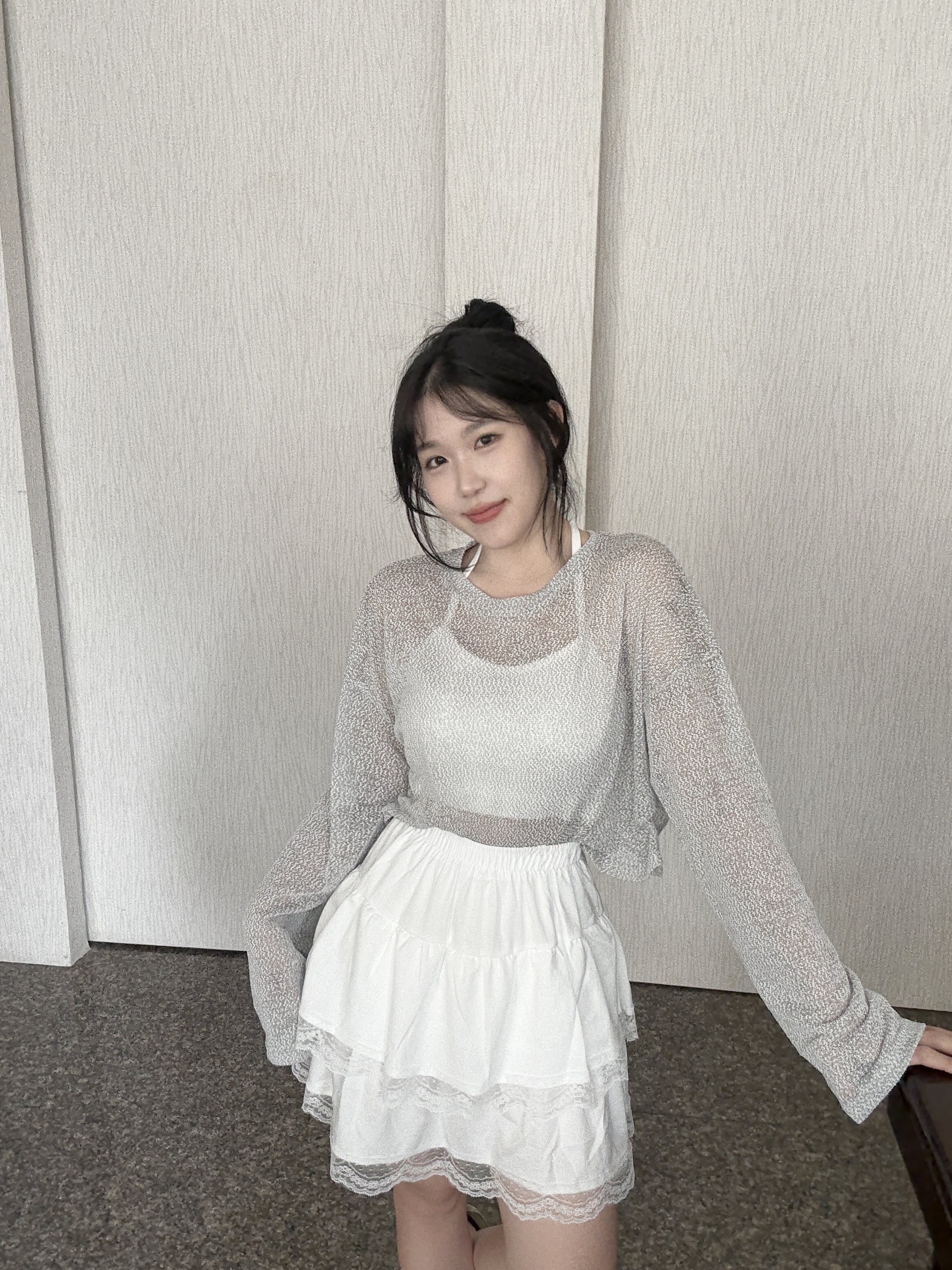 雙層蕾絲蛋糕短褲裙