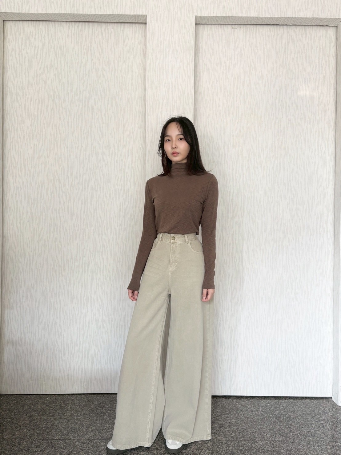 【超模褲】復古A字牛仔大寬褲